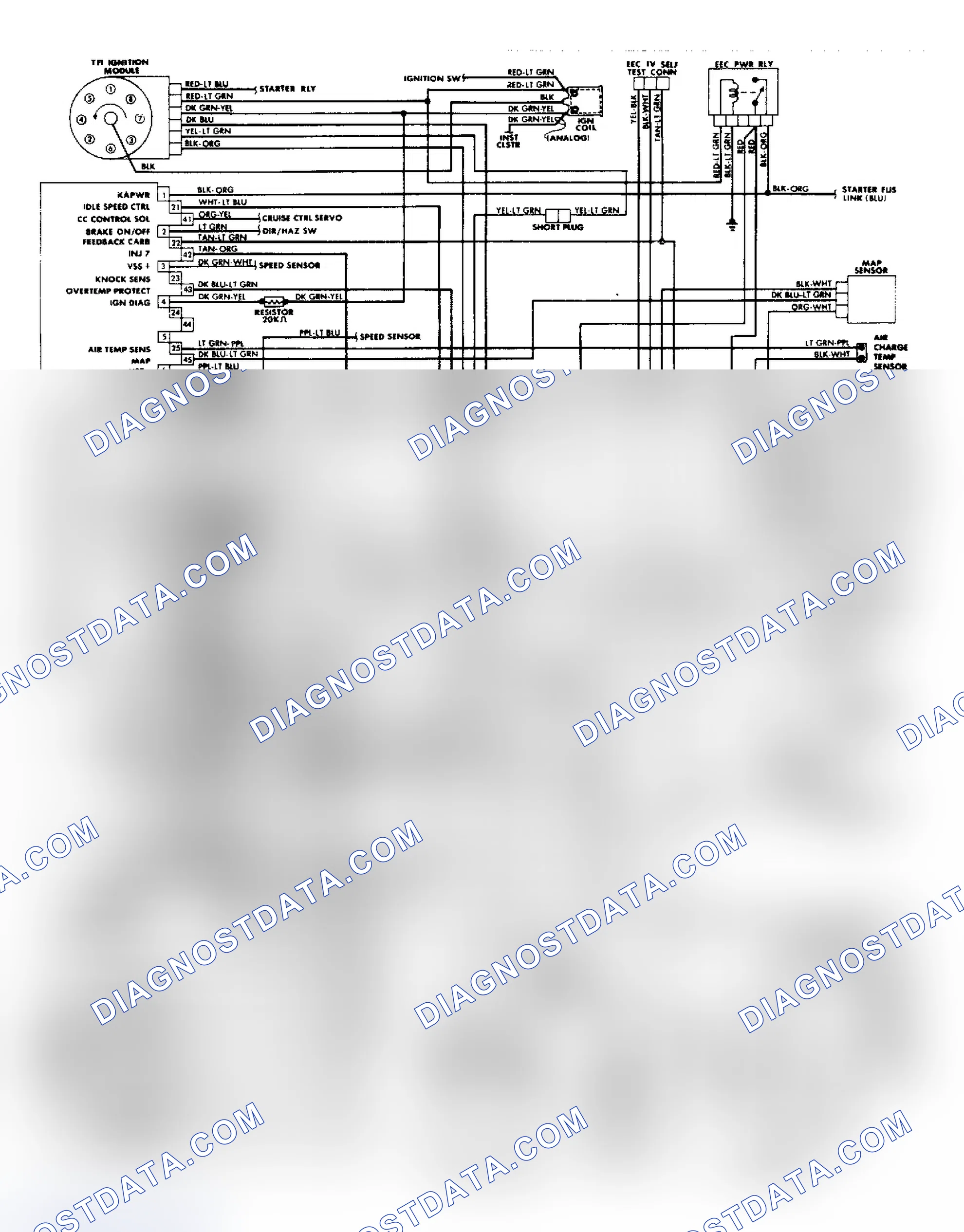 Scheme 116: 5.0L SEFI EEC-IV Wiring Diagram (Mark VII)