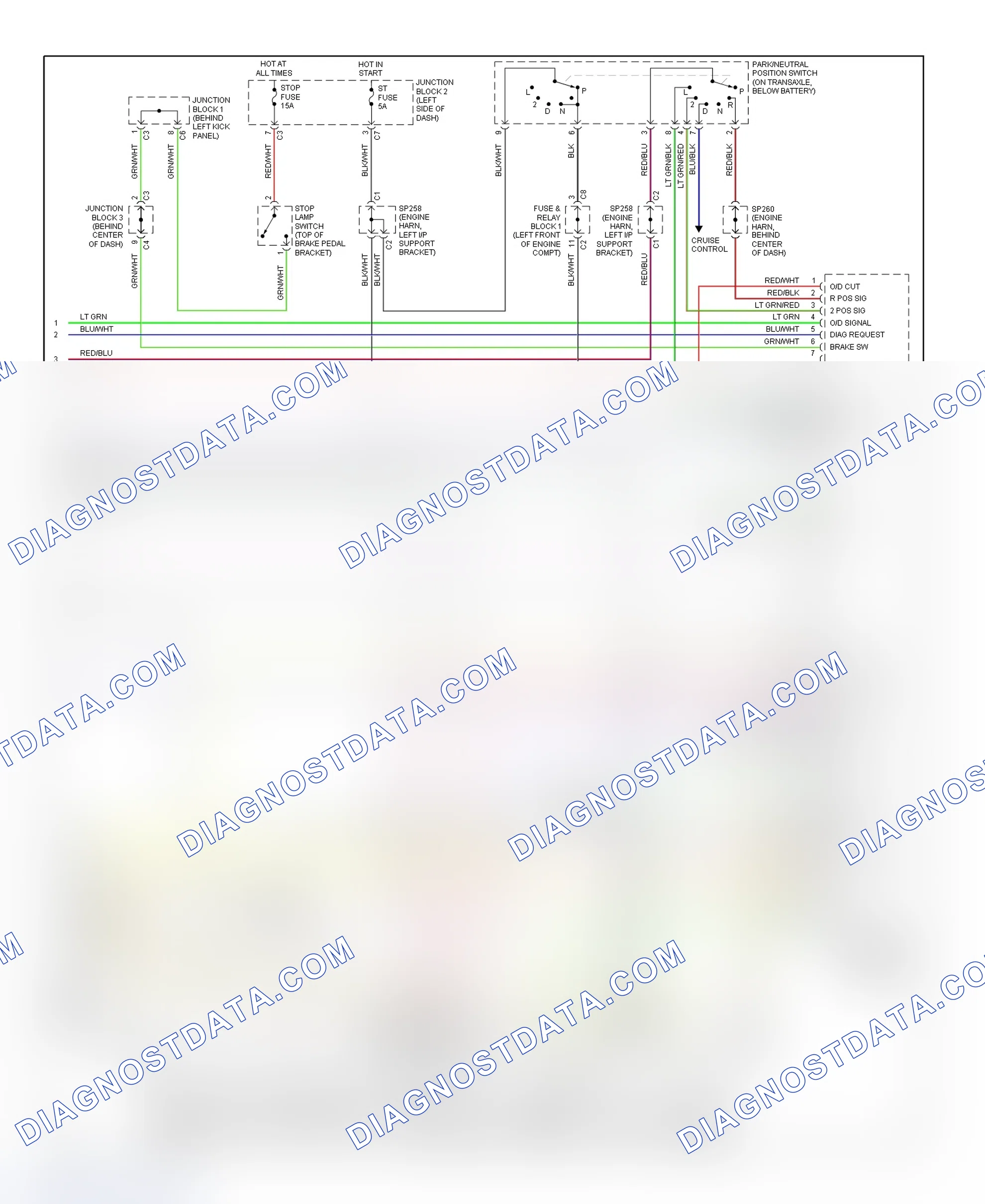 Scheme 192: PCM Wiring Diagram (Prizm - 1.8L With 4-Speed A/T - 3 Of 3)