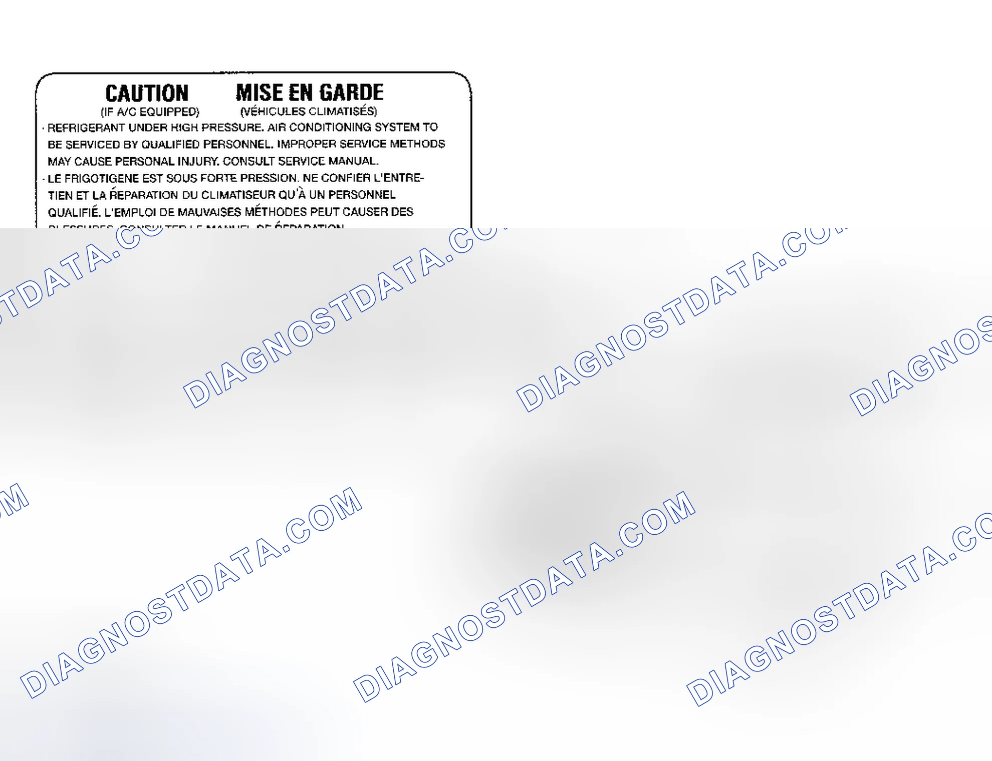Scheme 22: Underhood A/C Specification Labels