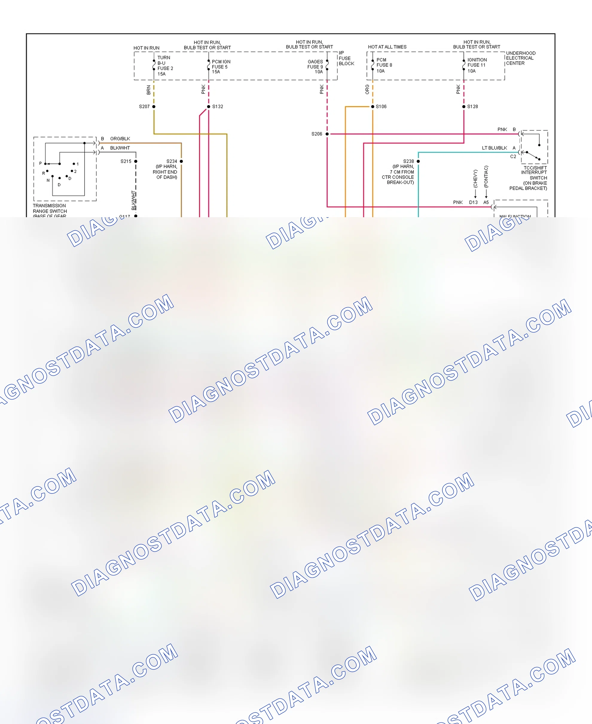 Scheme 203: 1995 "F" Body - 5.7L (Camaro & Firebird) Wiring Diagram