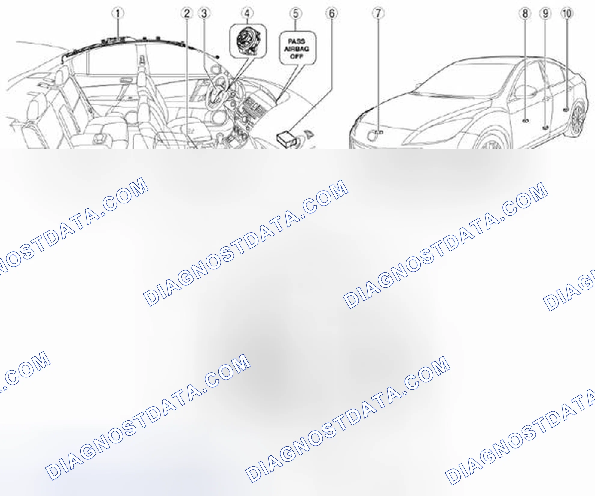 Fig. 2: Identifying Air Bag System Component Locations [Two-Step Deployment Control System] (1 Of 2)