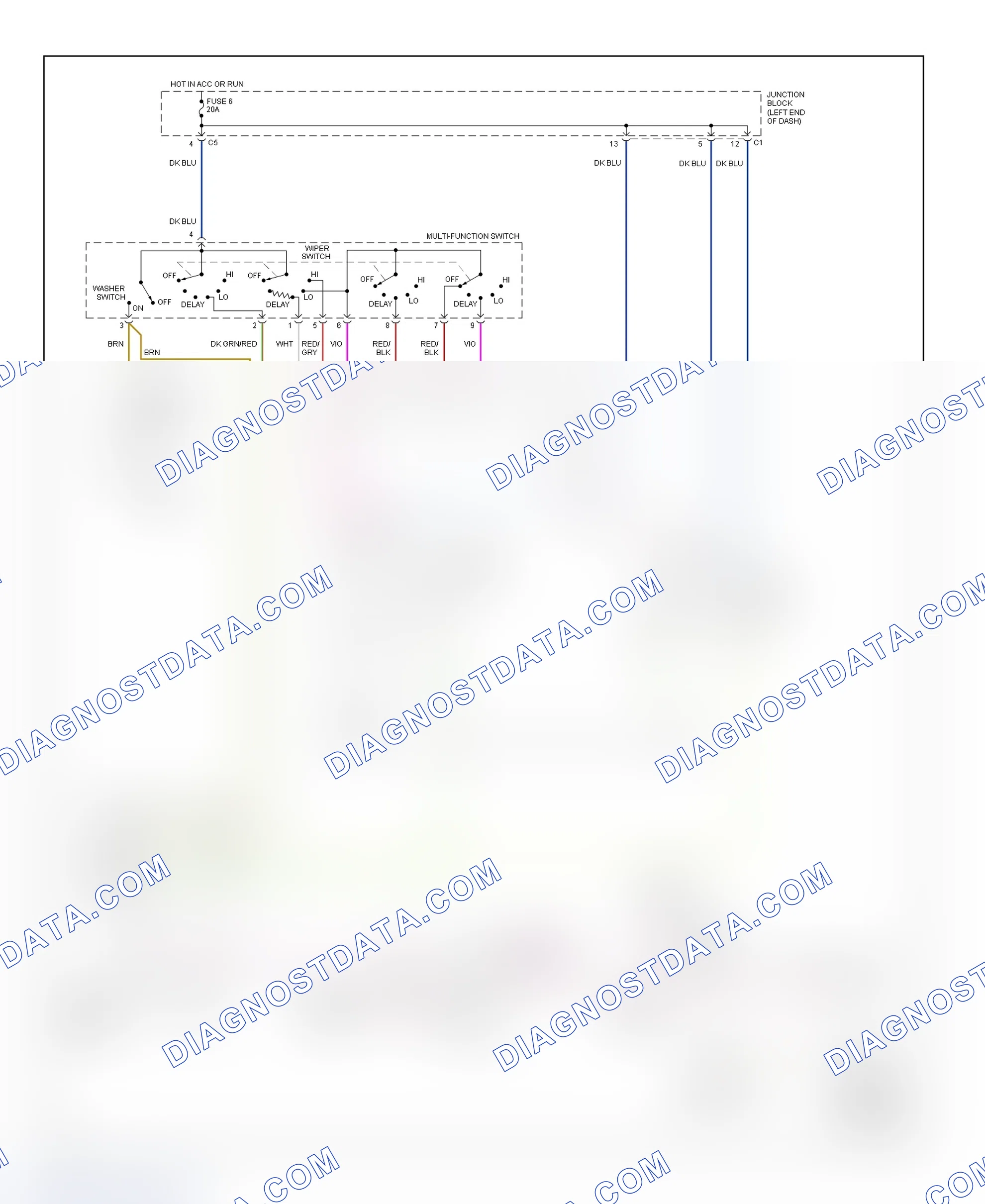Scheme 2: Front Wiper/Washer System Wiring Diagram (Durango)