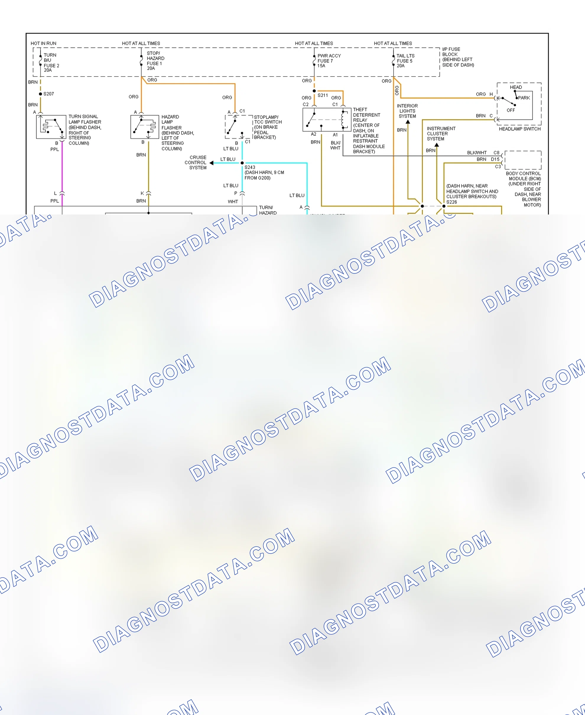 Scheme 21: Exterior Lights Wiring Diagram (Firebird)