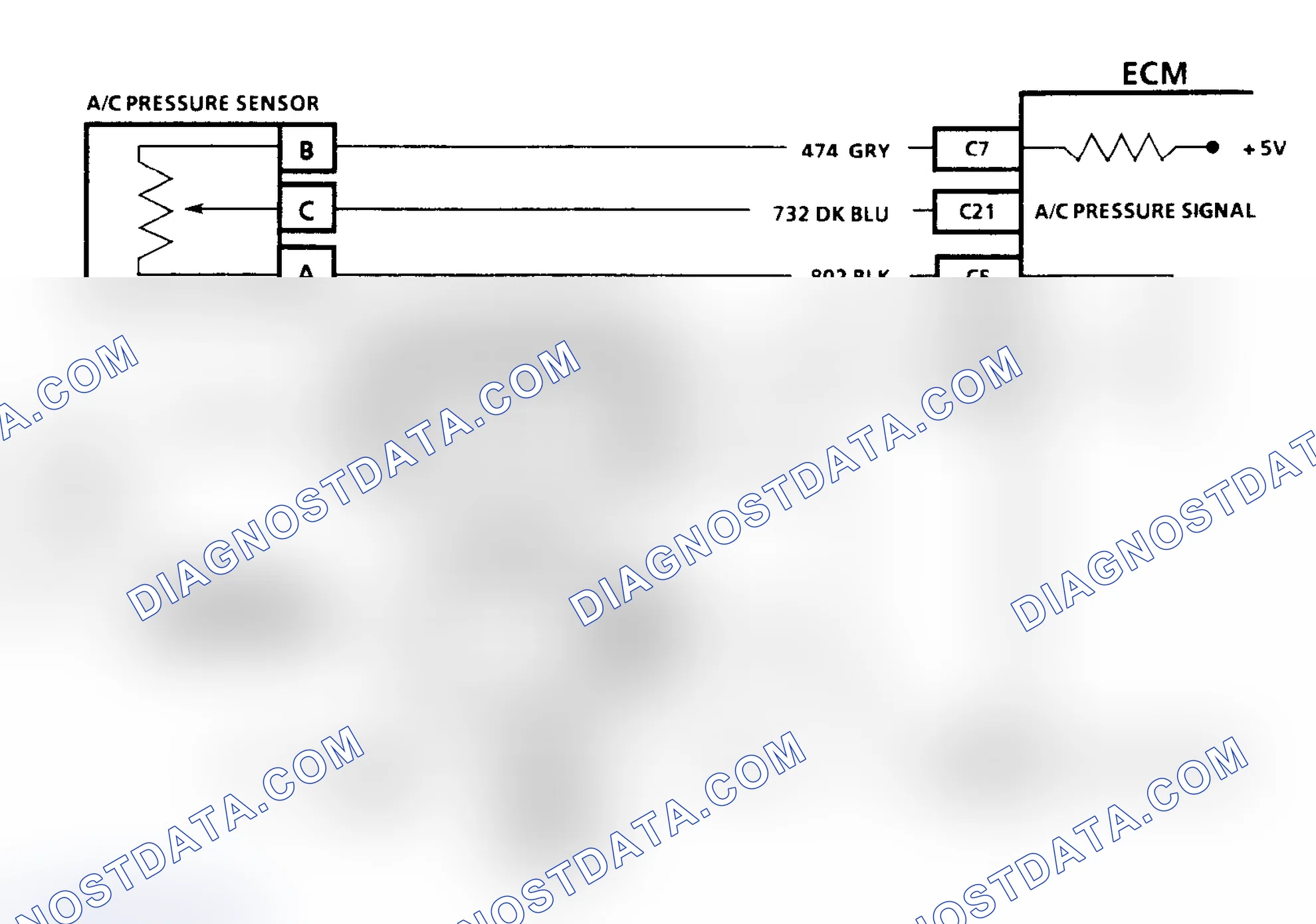 Scheme 208: Code 66, Schematic, A/C Pressure Sensor, "W" Body