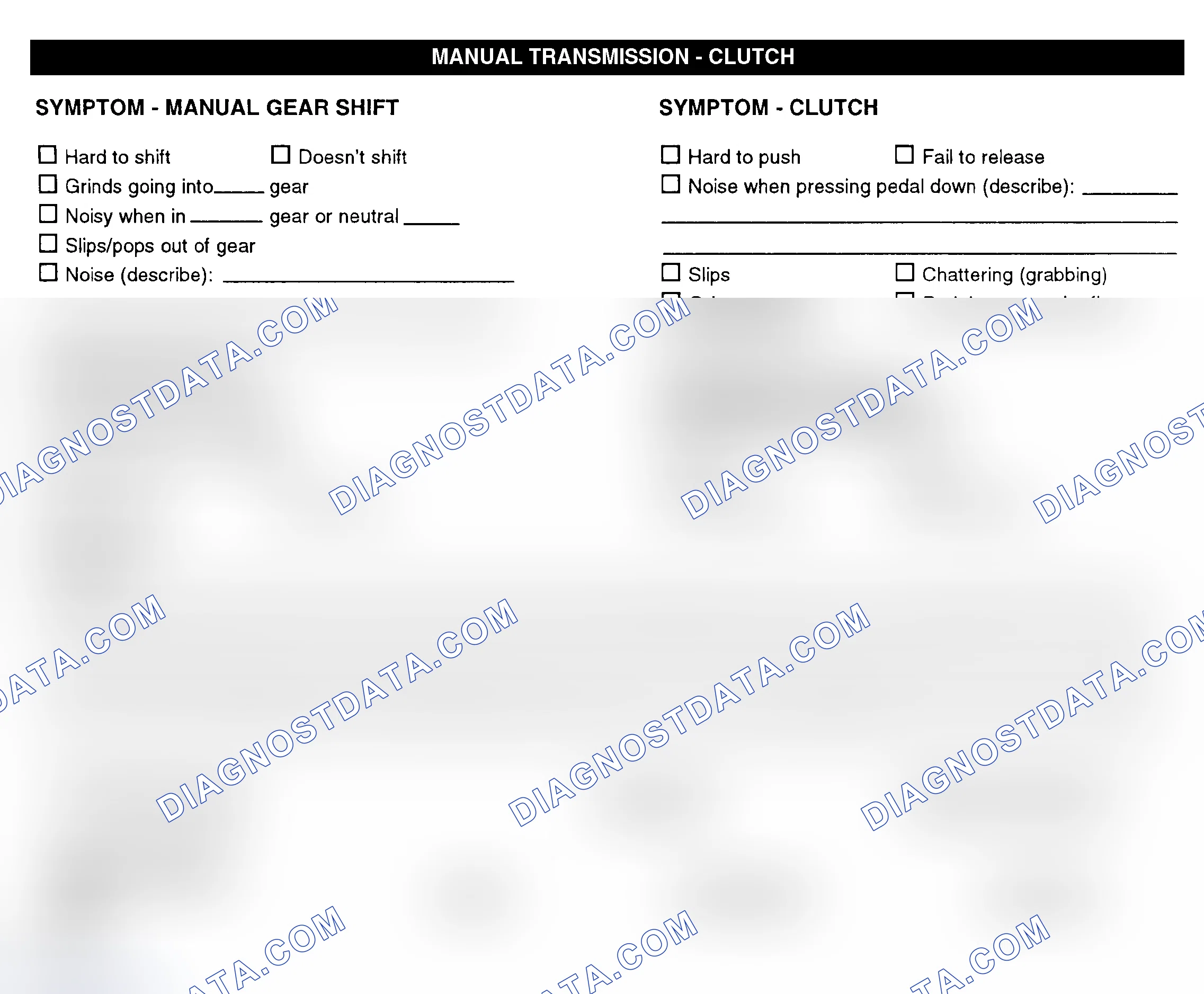 Scheme 10: Manual Transmission & Clutch