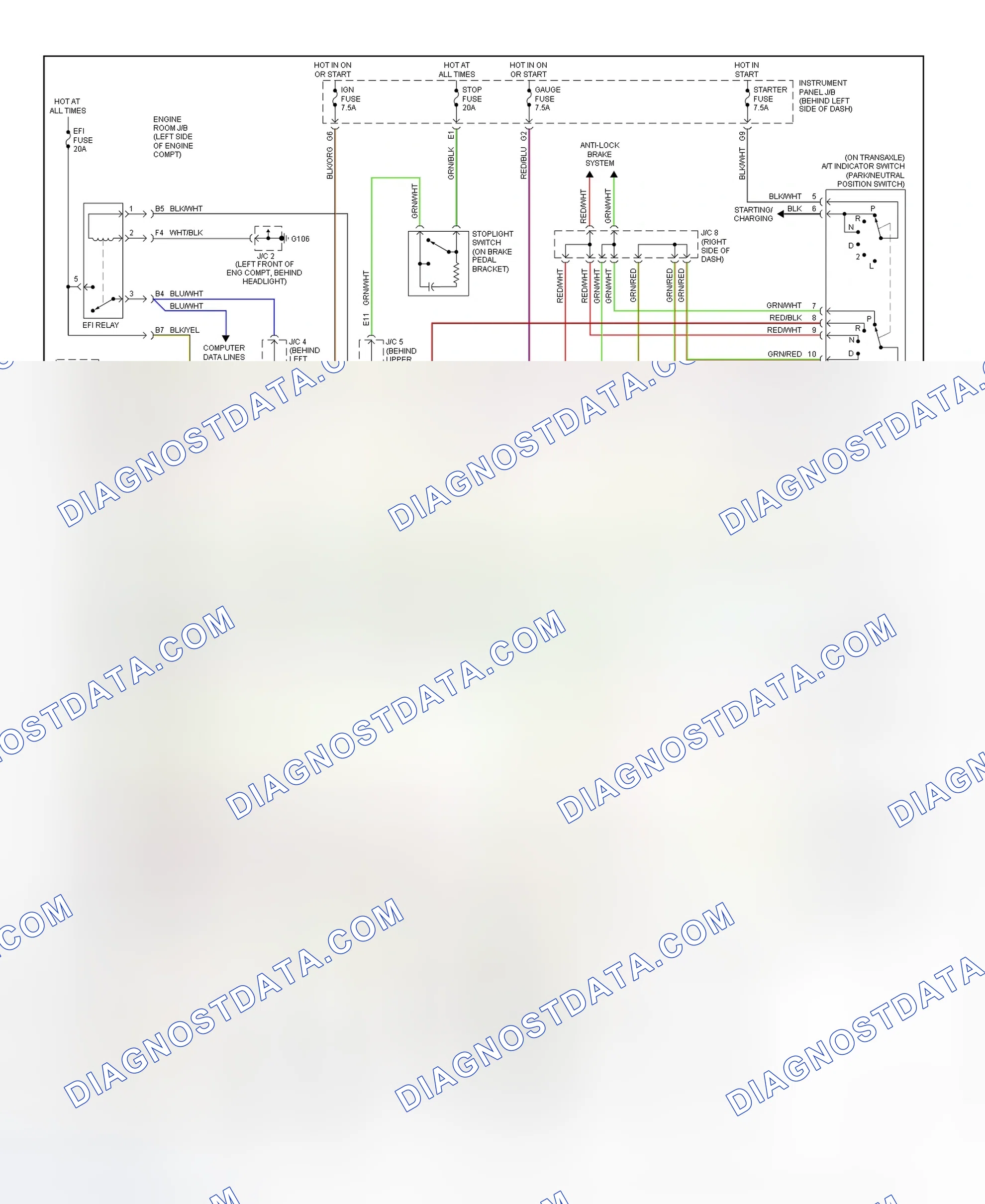 Scheme 84: Transaxle Electronic Control System Wiring Diagram (U140E & U140F - RX300)