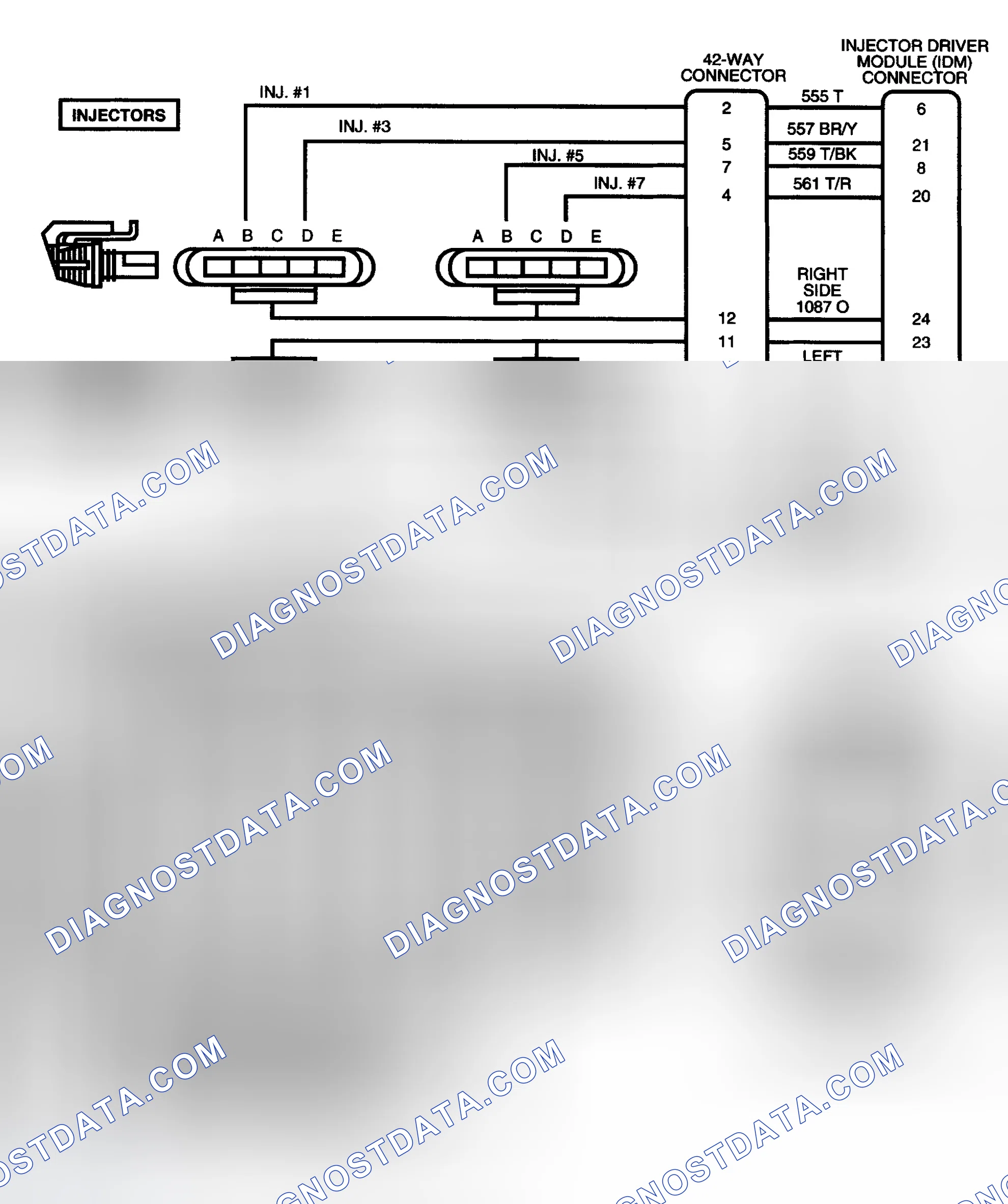 Scheme 306: Injector Driver Module (IDM) Circuit & Connector Terminals