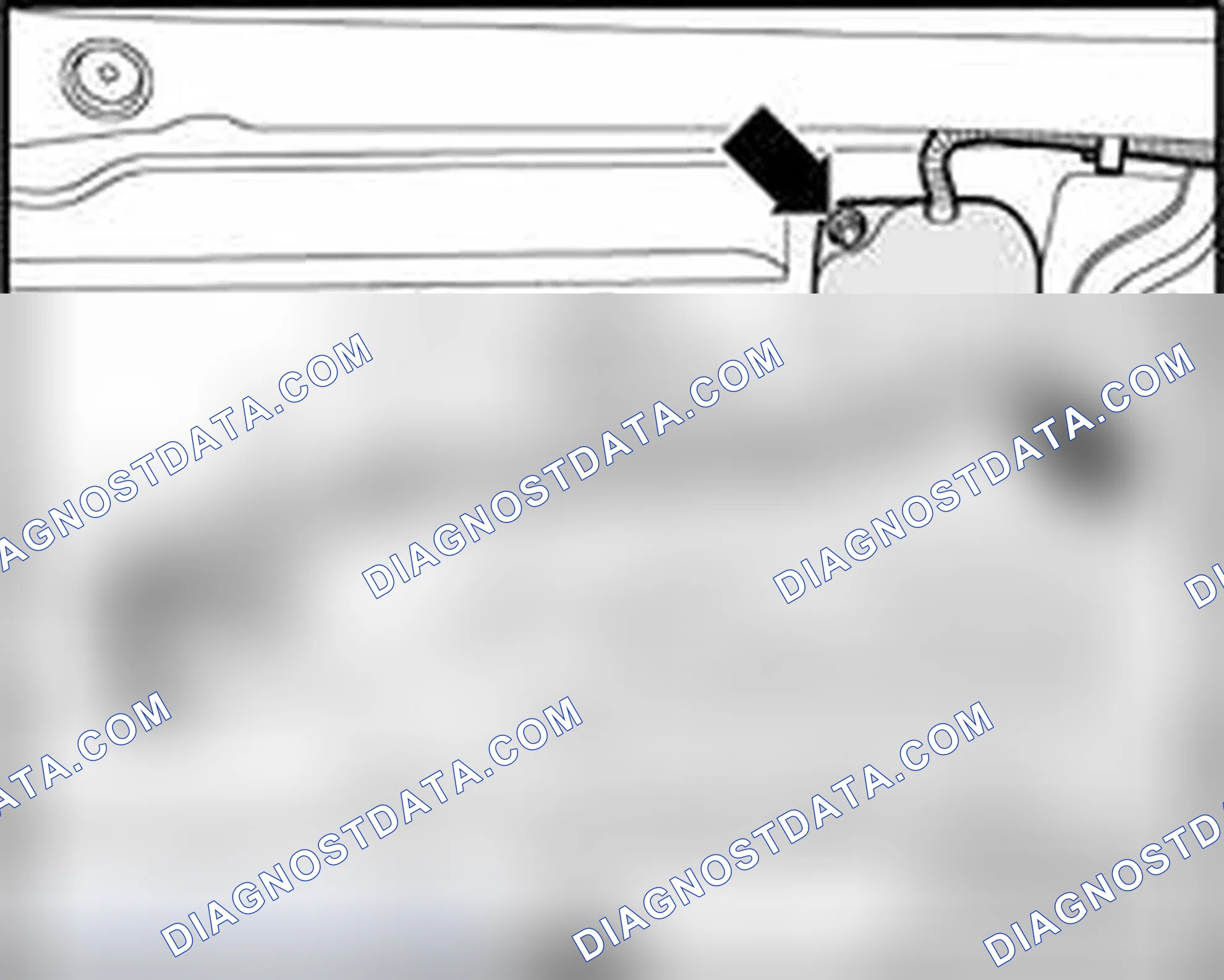 Scheme 397: Location of oxygen sensor behind catalytic converter and protective cover for harness connector