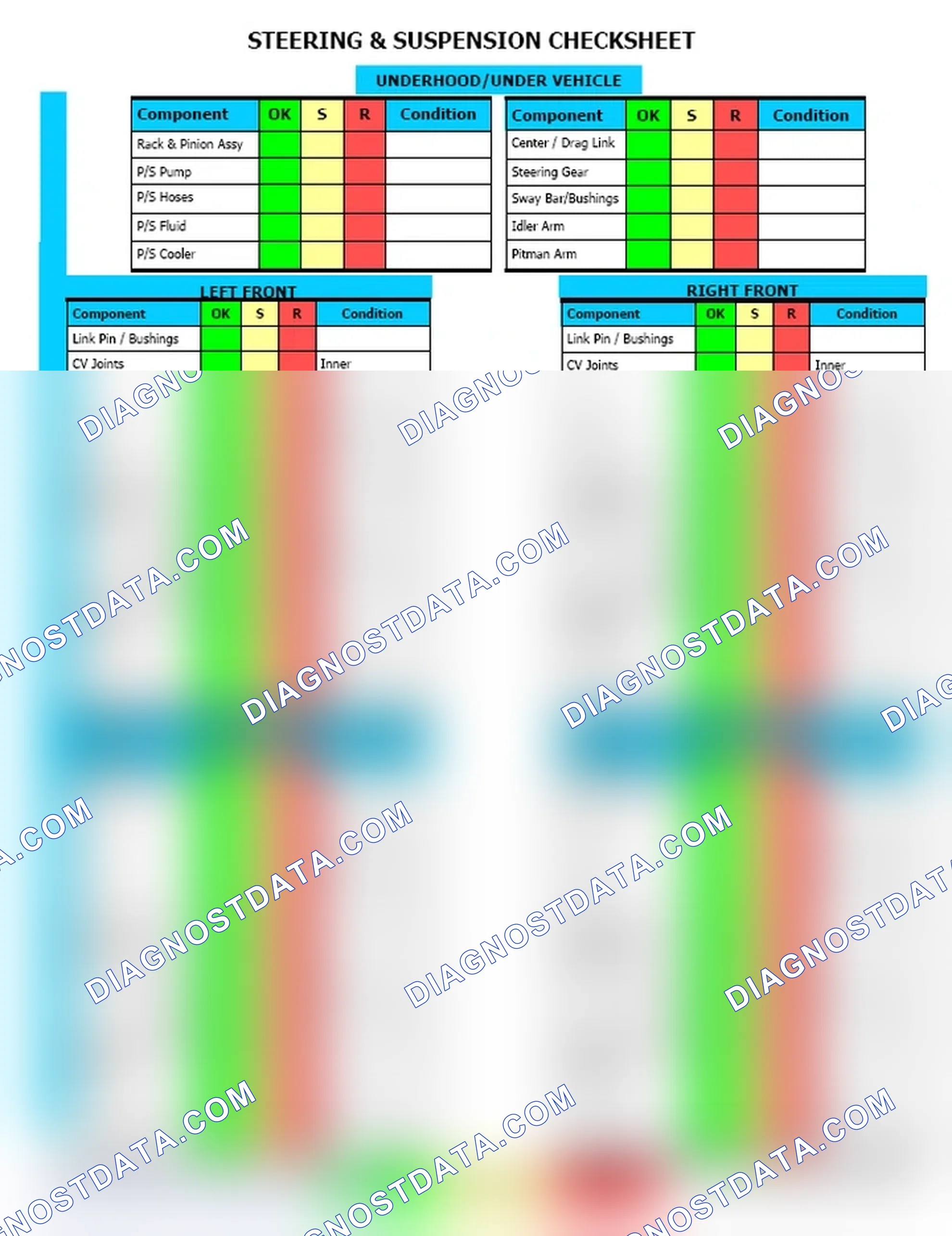 Scheme 12: Steering & Suspension Checksheet (2 Of 2)