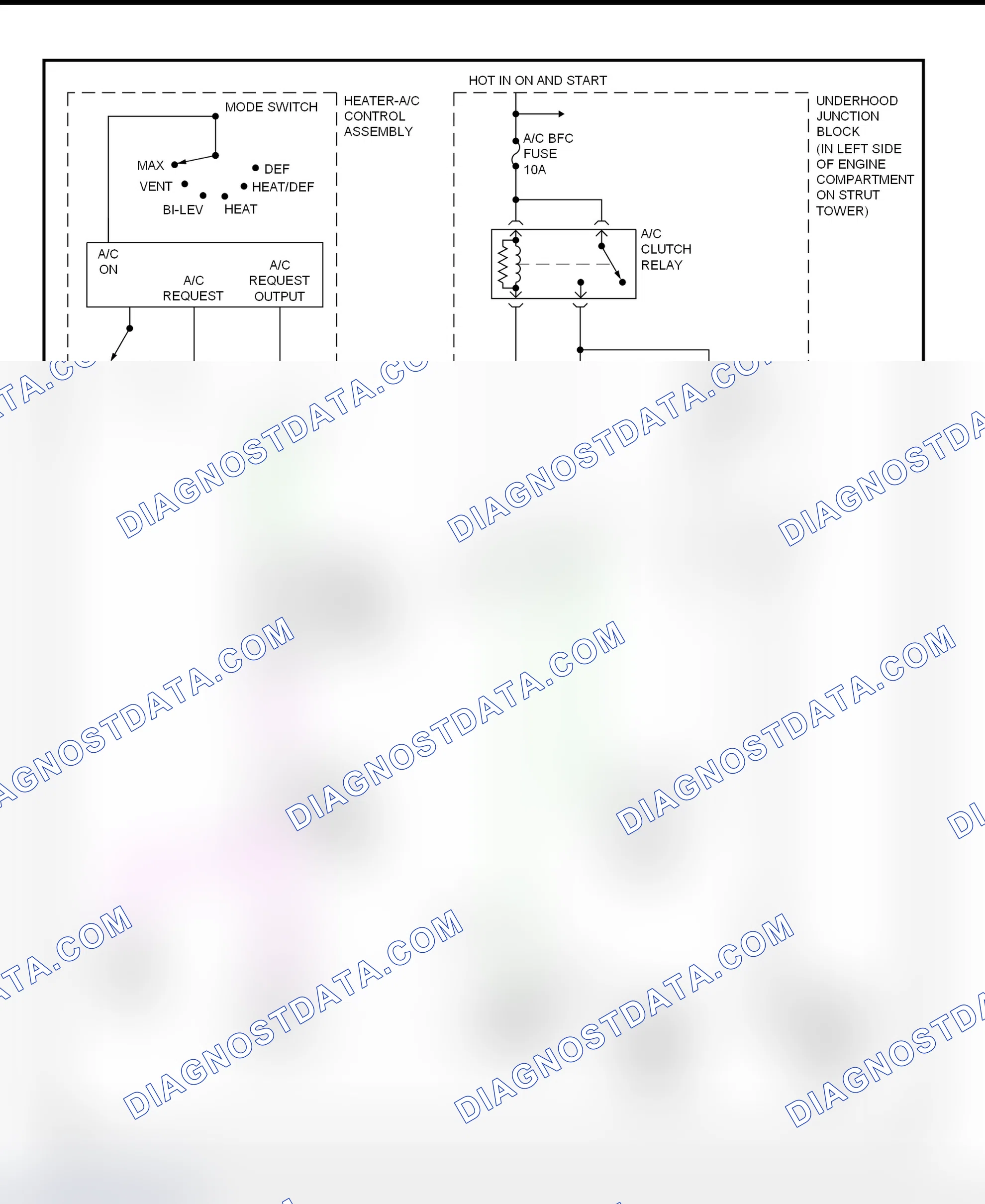 Scheme 1: A/C Compressor Clutch Control Circuit Wiring Diagram (Alero & Grand Am)