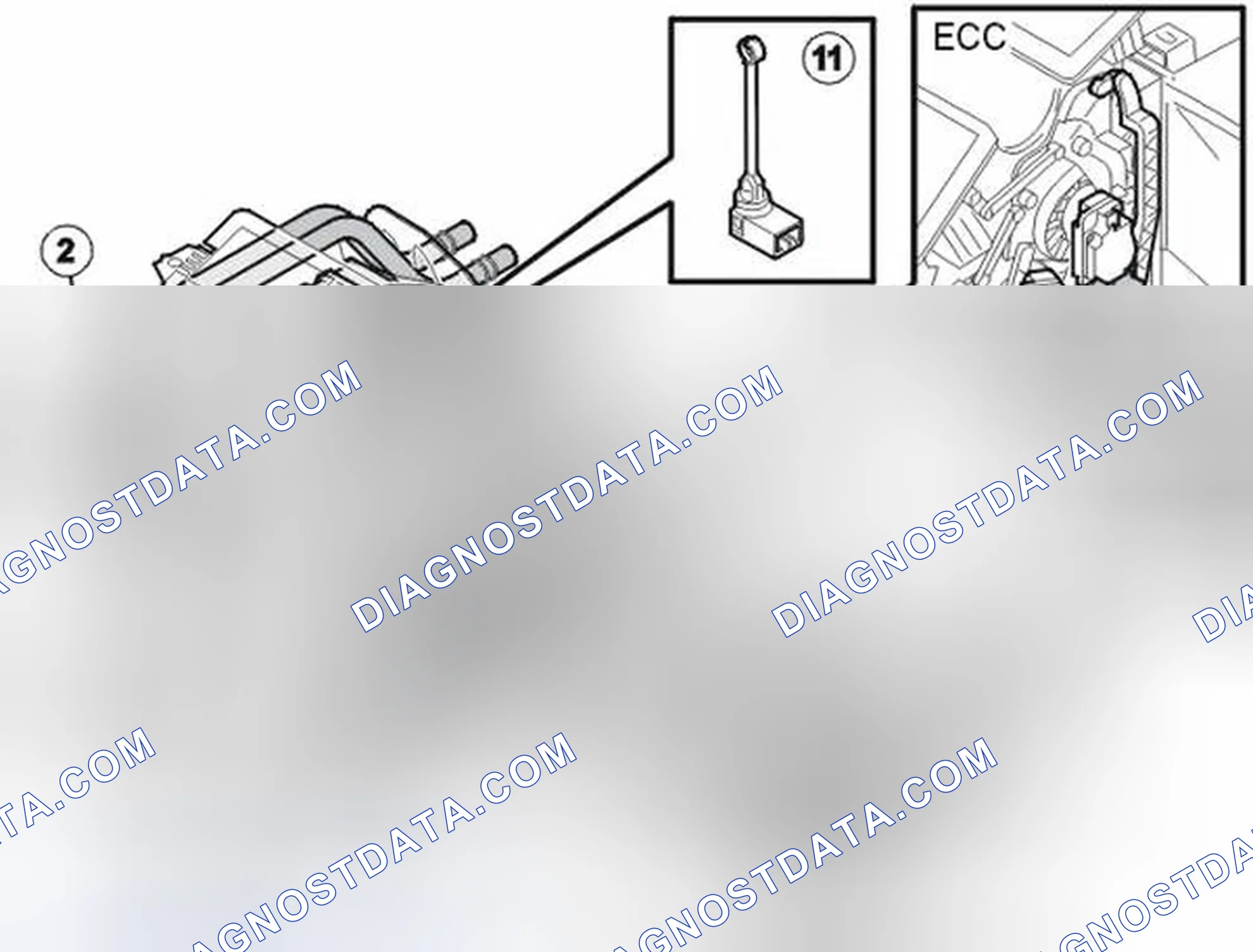 Scheme 305: LOCATION OF THE COMPONENTS IN THE CLIMATE CONTROL SYSTEM