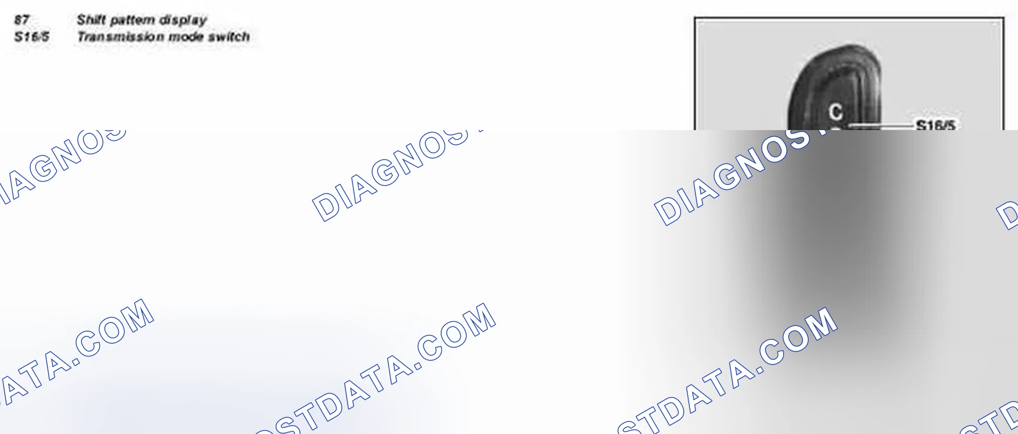 Scheme 192: Identifying Shift Pattern Display And Transmission Mode Switch (Transmission 722.6 Model 203 As Of 01.06.03 Up To 23.04.04)