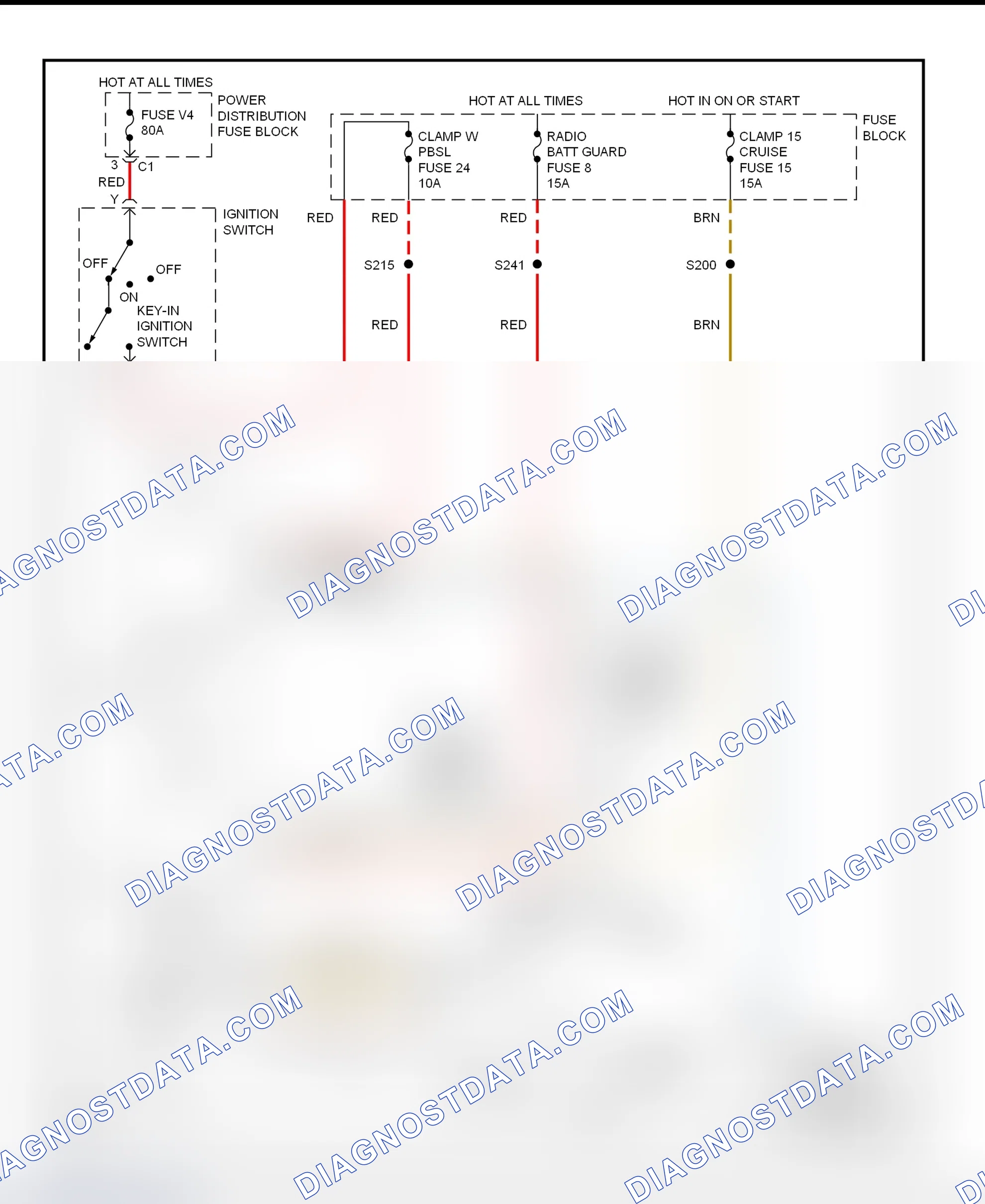 Scheme 8: Warning System Wiring Diagram (Catera)