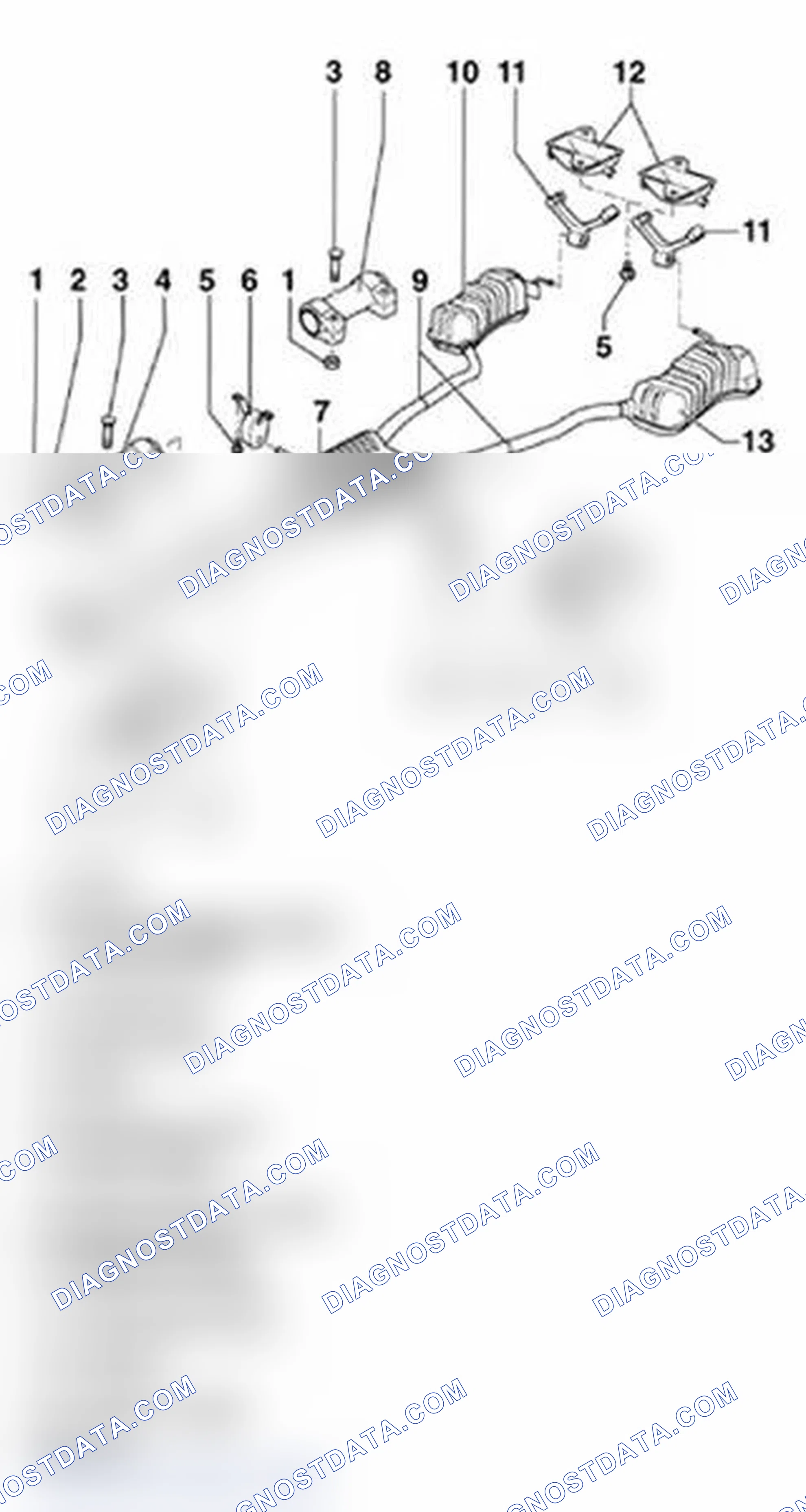Scheme 8: Exploded View Of Mufflers With Mounts (AWD Vehicles)