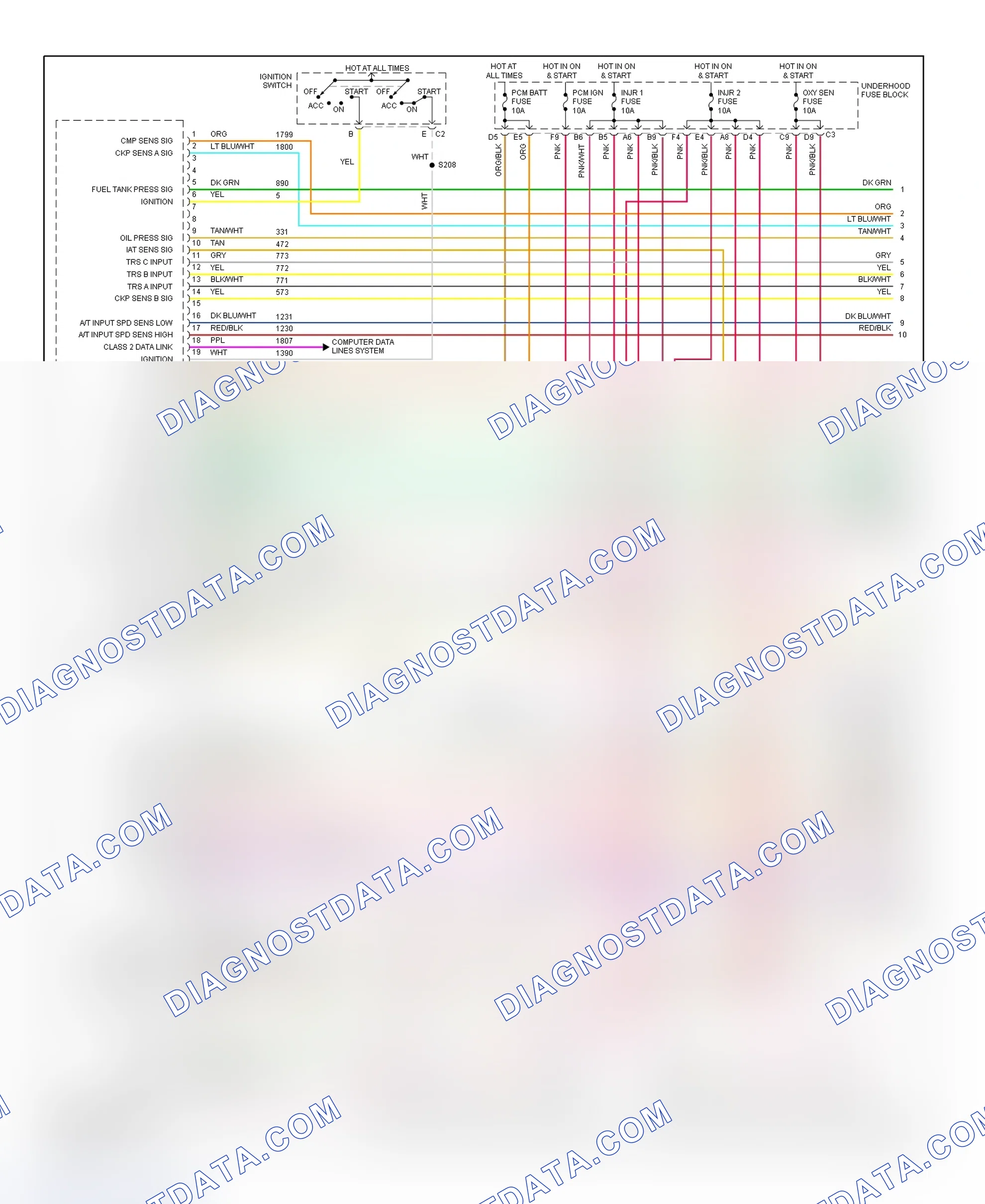 Scheme 15: PCM Wiring Diagram (Aurora - 4.0L - 1 Of 5)