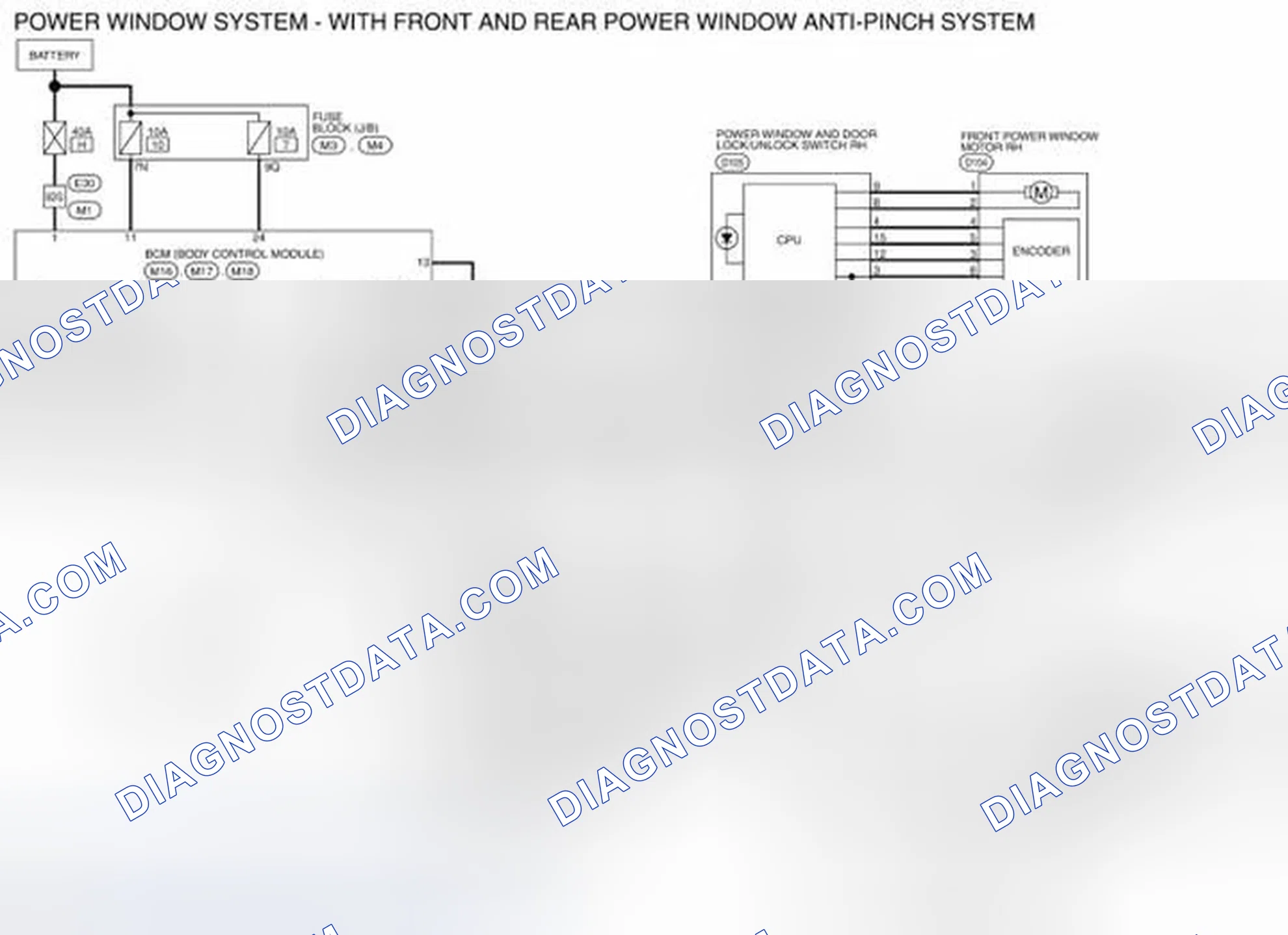Scheme 133: Wiring Diagram - With Front And Rear Power Window Anti-Pinch System