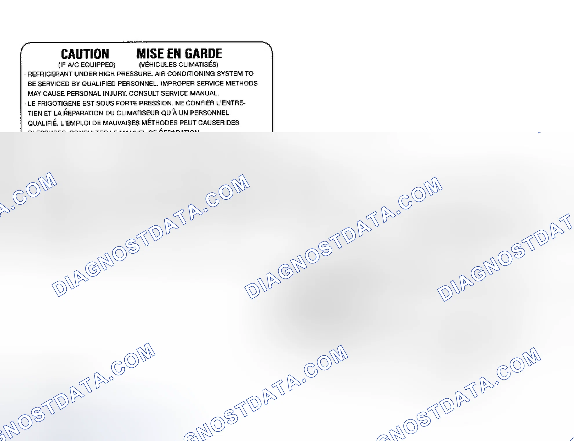 Scheme 18: Underhood A/C Specification Labels