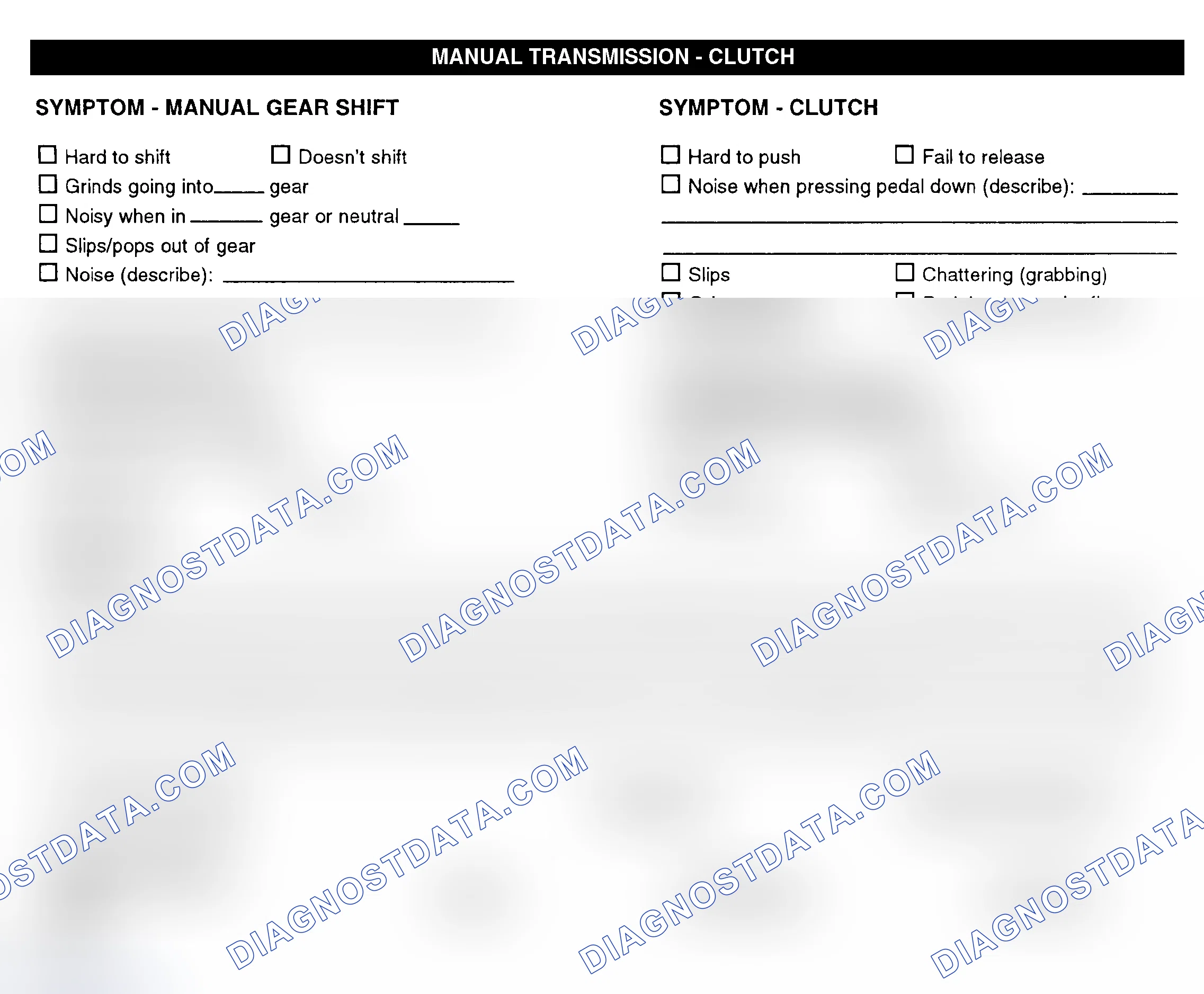 Scheme 10: Manual Transmission & Clutch
