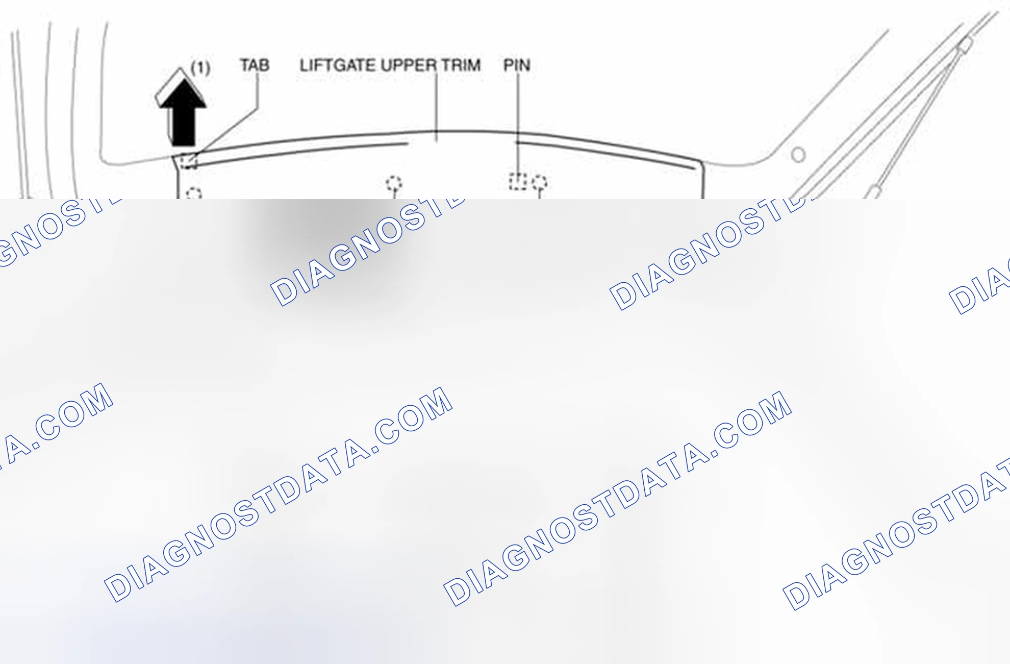 Scheme 101: LIFTGATE UPPER TRIM REMOVAL/INSTALLATION