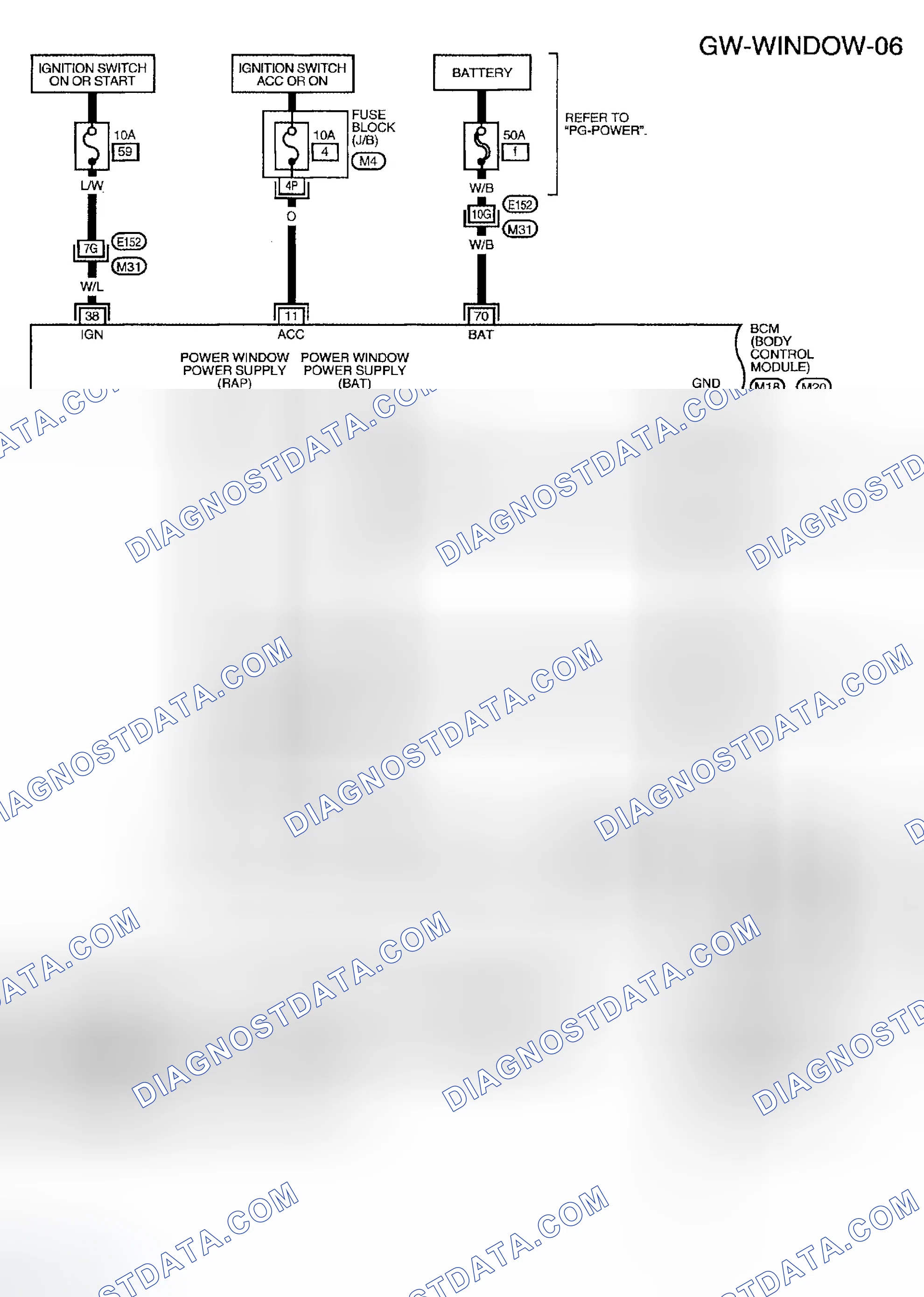 Scheme 13: Wiring Diagram - WINDOW - (Crew Cab)