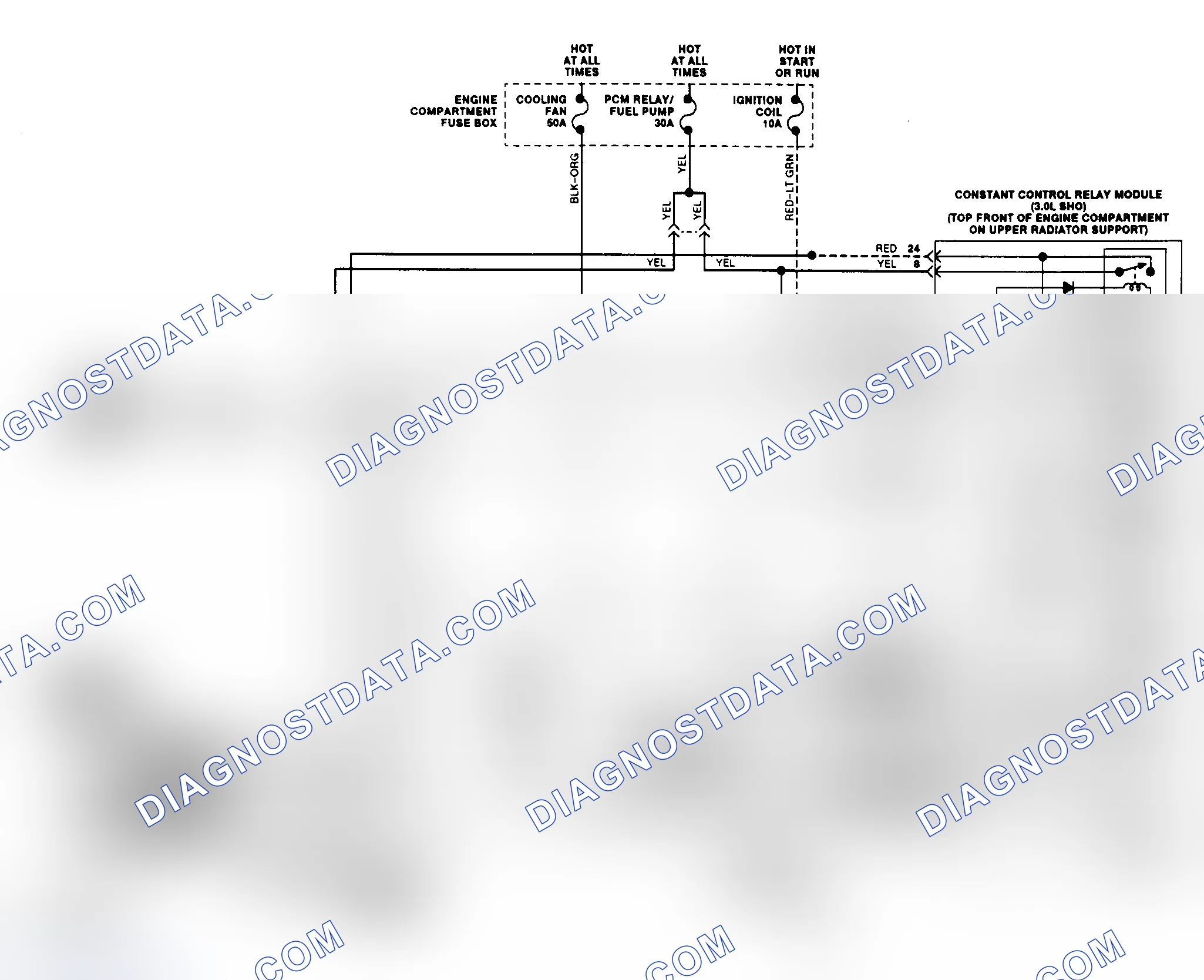 Scheme 11: Electric Cooling Fan Wiring Diagram (Taurus 3.0L SHO)
