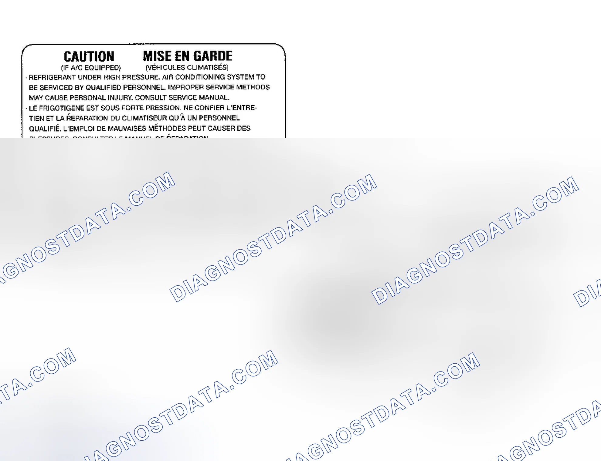 Scheme 22: Underhood A/C Specification Labels