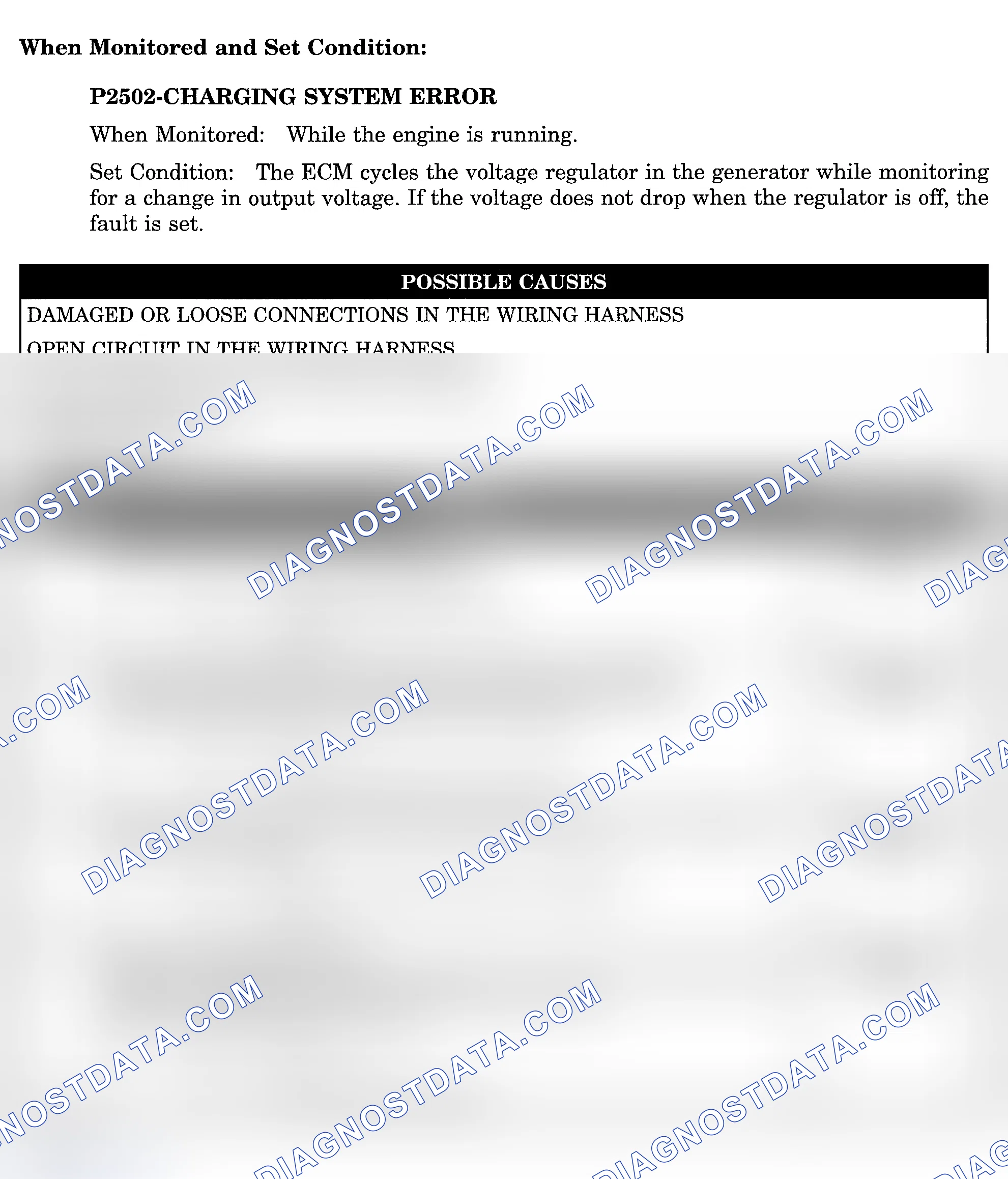 Scheme 987: DTC P2502: CHARGING SYSTEM ERROR