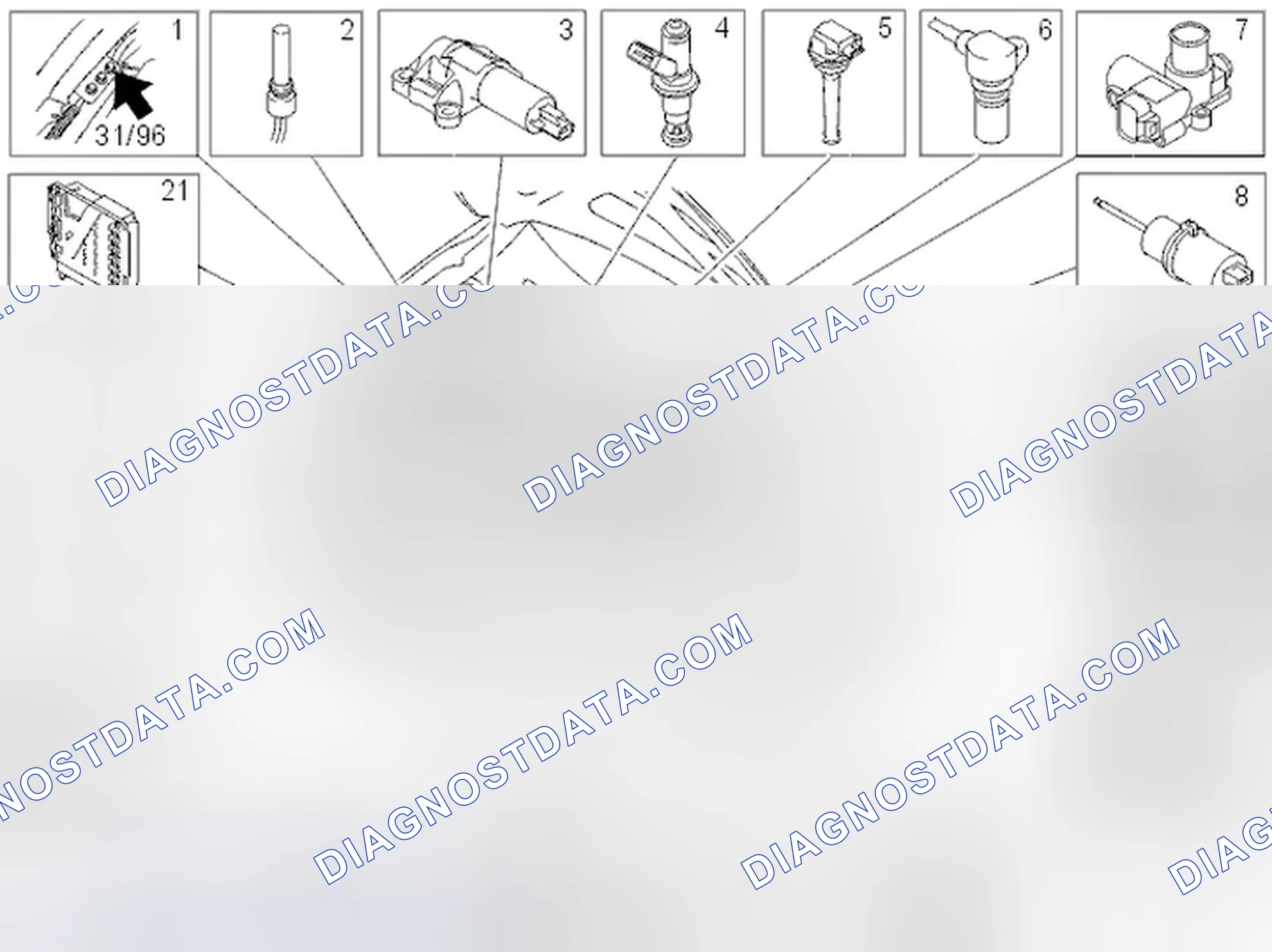 Scheme 2: Component location (B5244S; 2001-2006)
