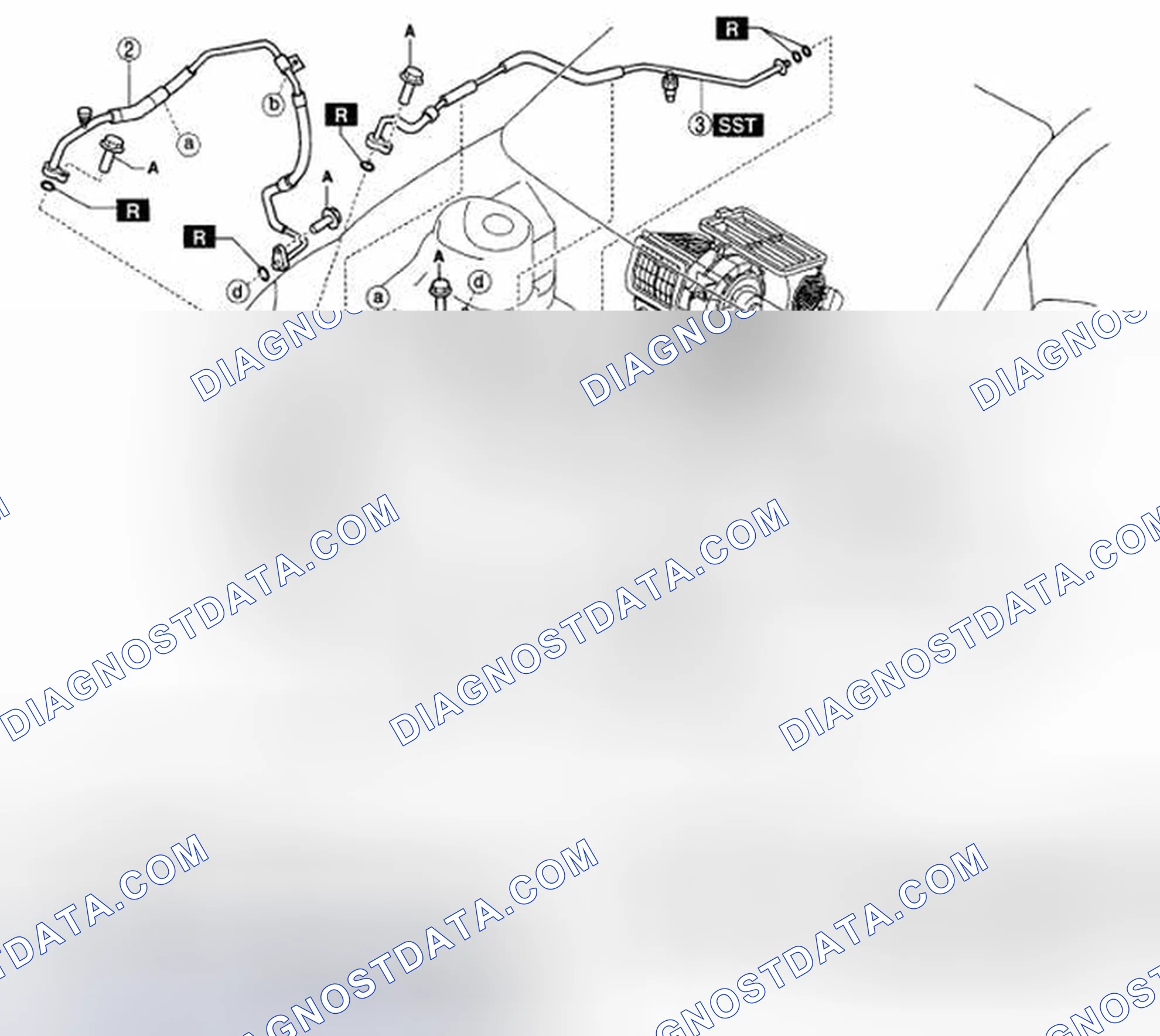 Scheme 121: REFRIGERANT LINE REMOVAL/INSTALLATION