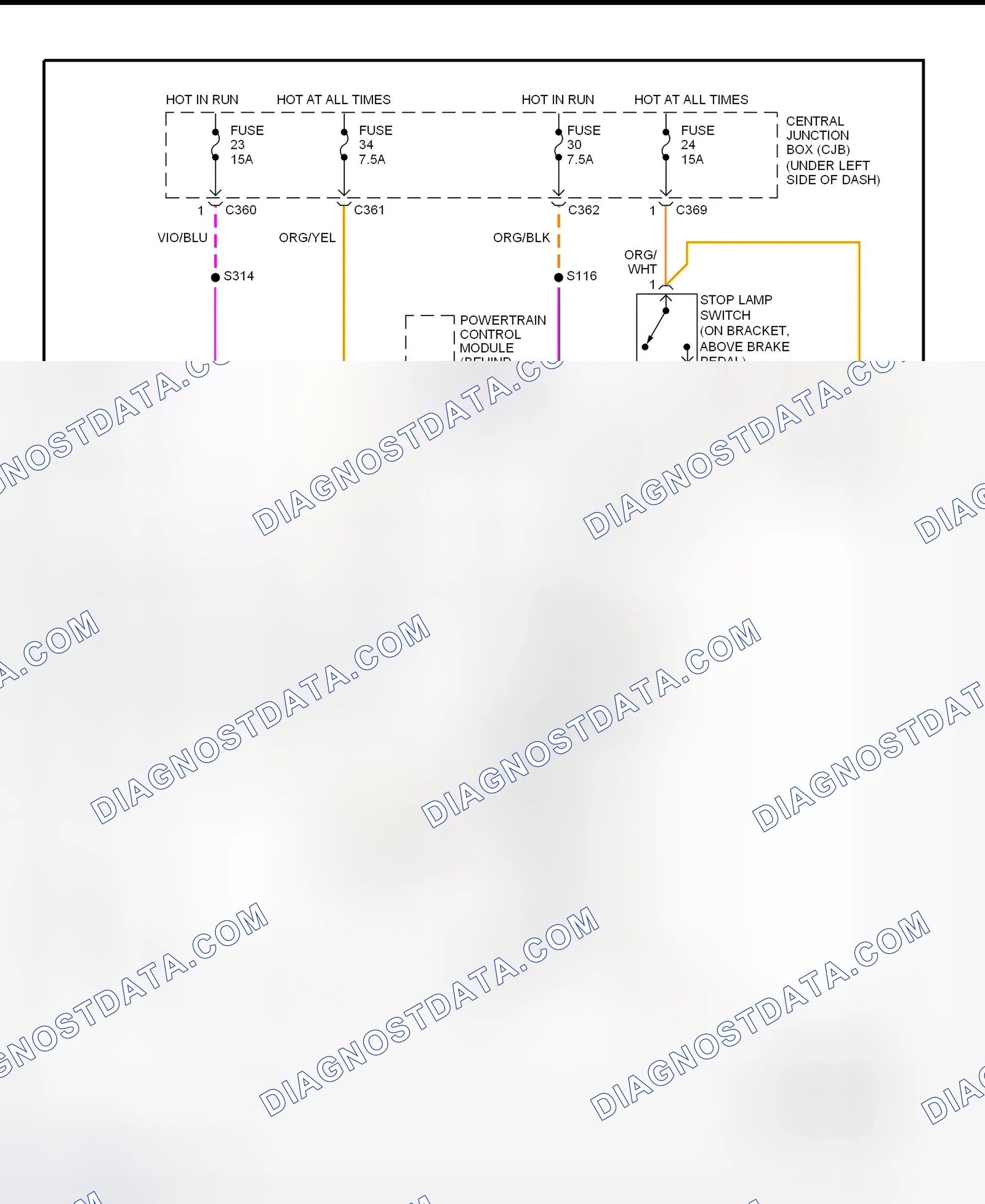 Scheme 154: Shift Interlock System Wiring Diagram (1998 Contour & Mystique)
