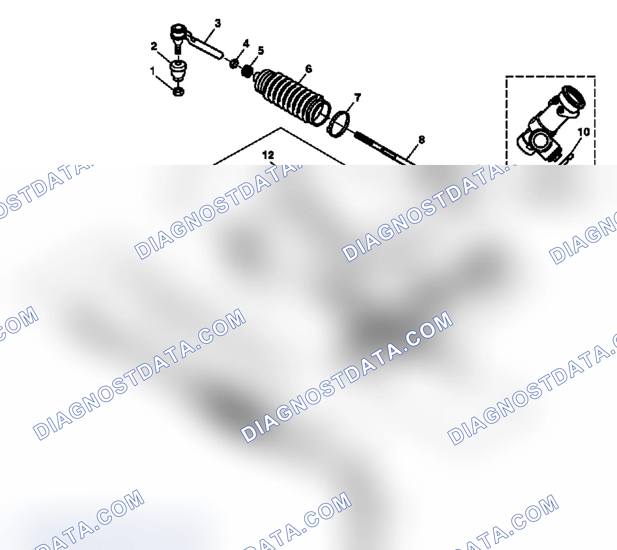 Scheme 3: Power Steering Gear Disassembled View (Rack and Pinion)