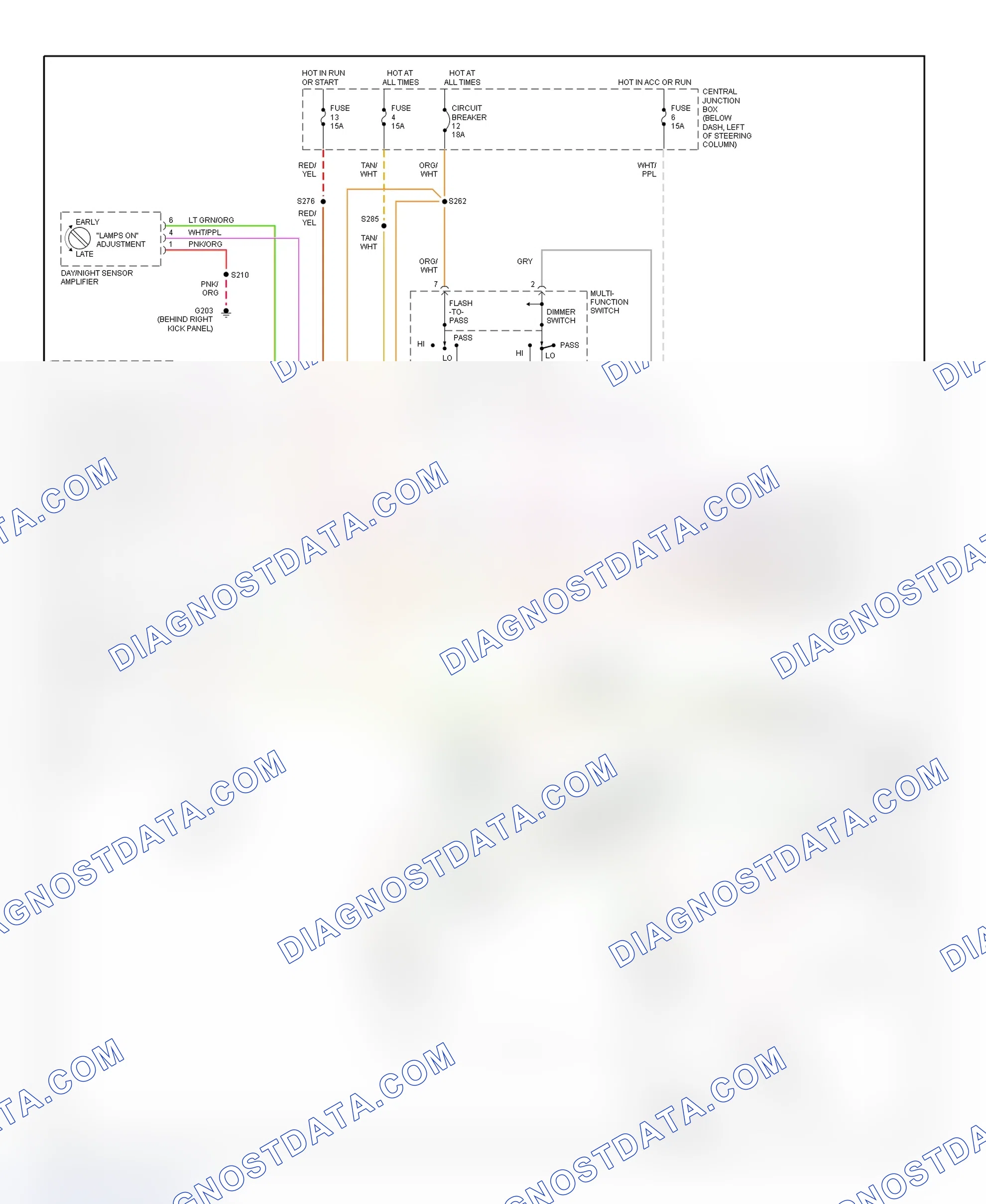 Scheme 6: Headlight System Wiring Diagram (Crown Victoria & Grand Marquis - Without DRL)