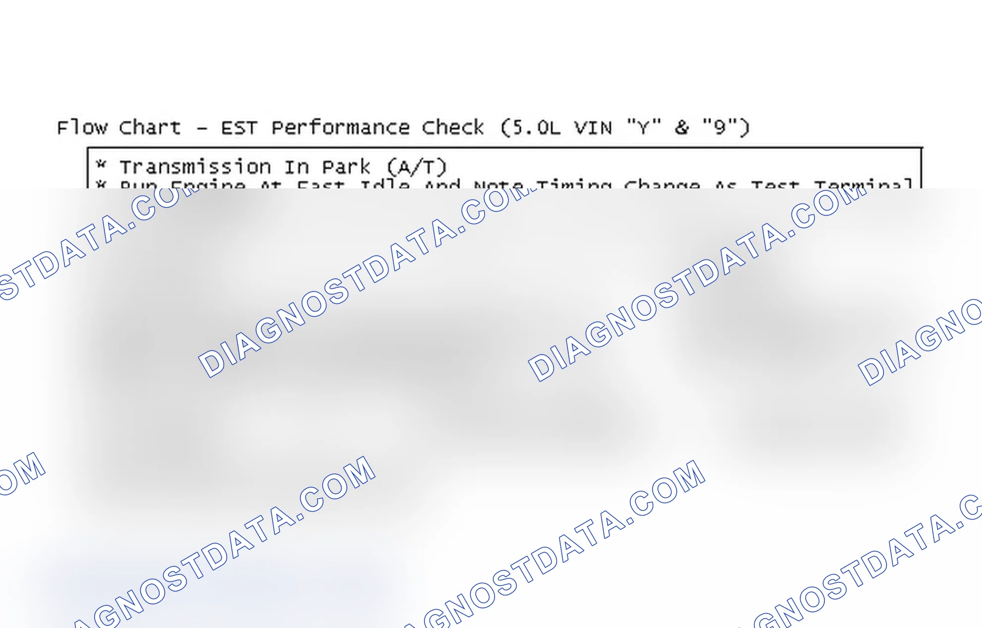 Scheme 217: Flow Chart - EST Performance Check (5.0L VIN "Y" & "9")