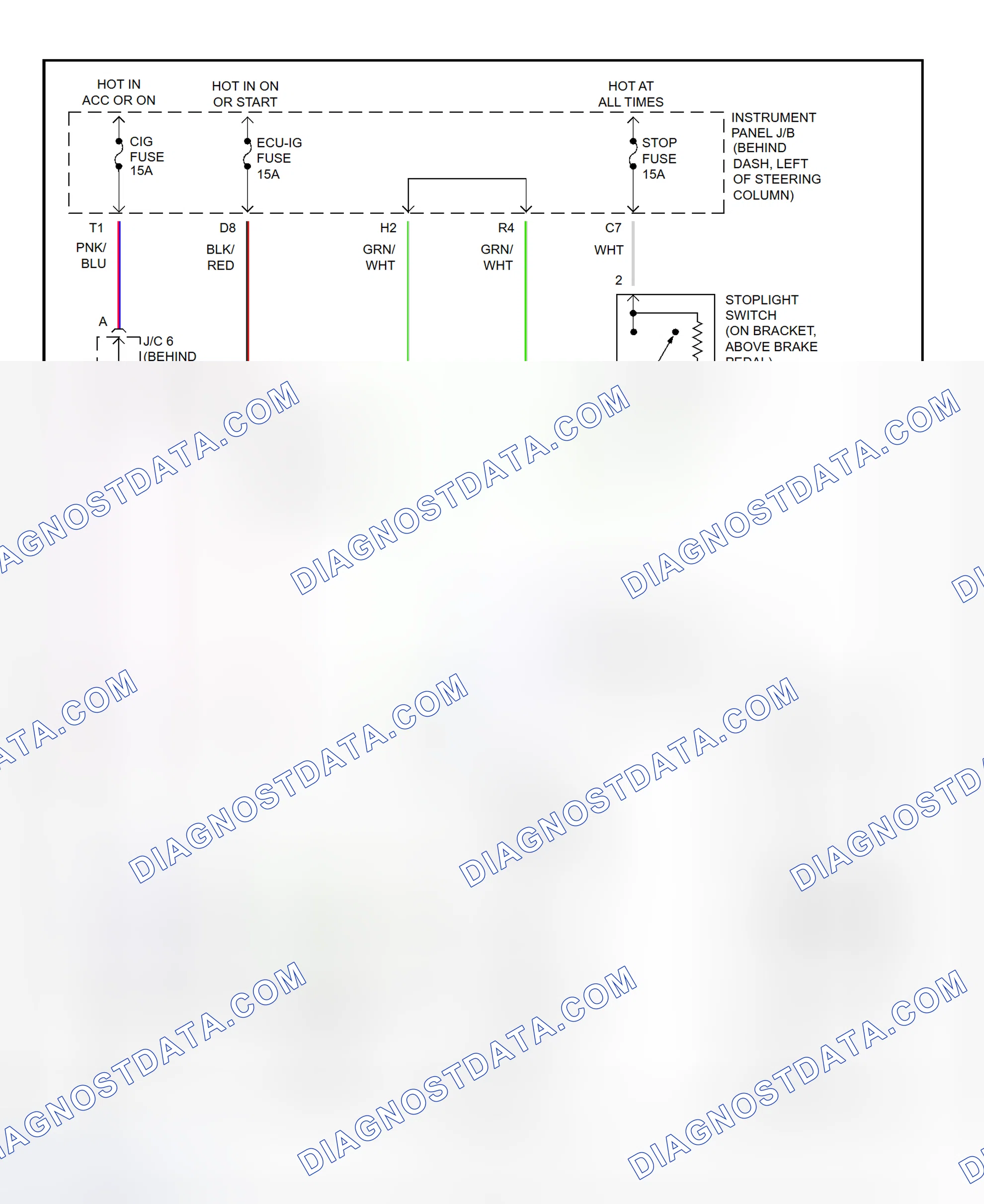 Scheme 298: Shift Interlock System Wiring Diagram (2001 - Toyota Camry 2.2L & 3.0L)