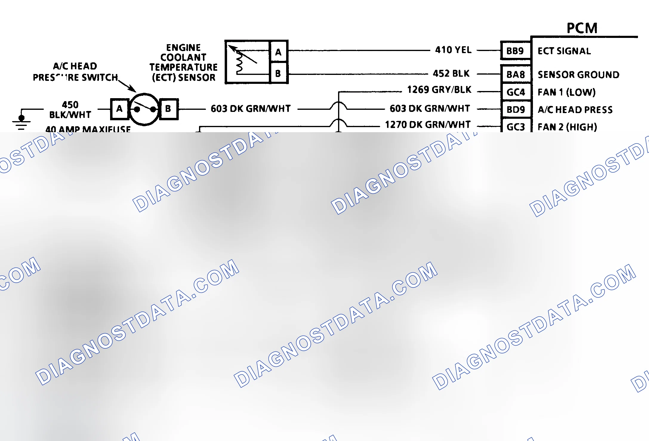 Scheme 255: Code 69 Schematic (3.8L "C" & "H" Bodies) A/C Head Pressure Switch