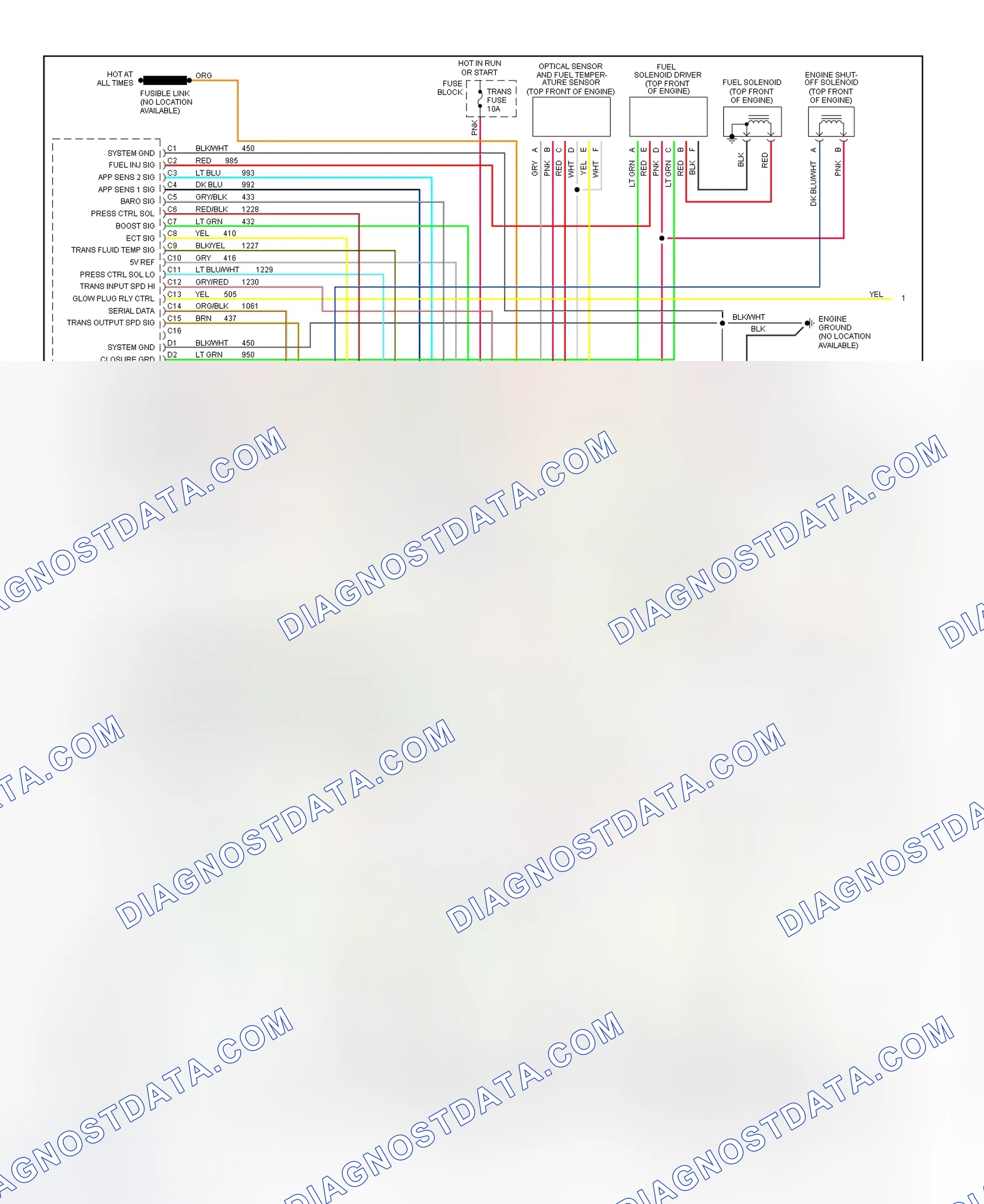 Scheme 124: Wiring Diagram ("P" Series - 6.5L VIN F - 1 Of 2)