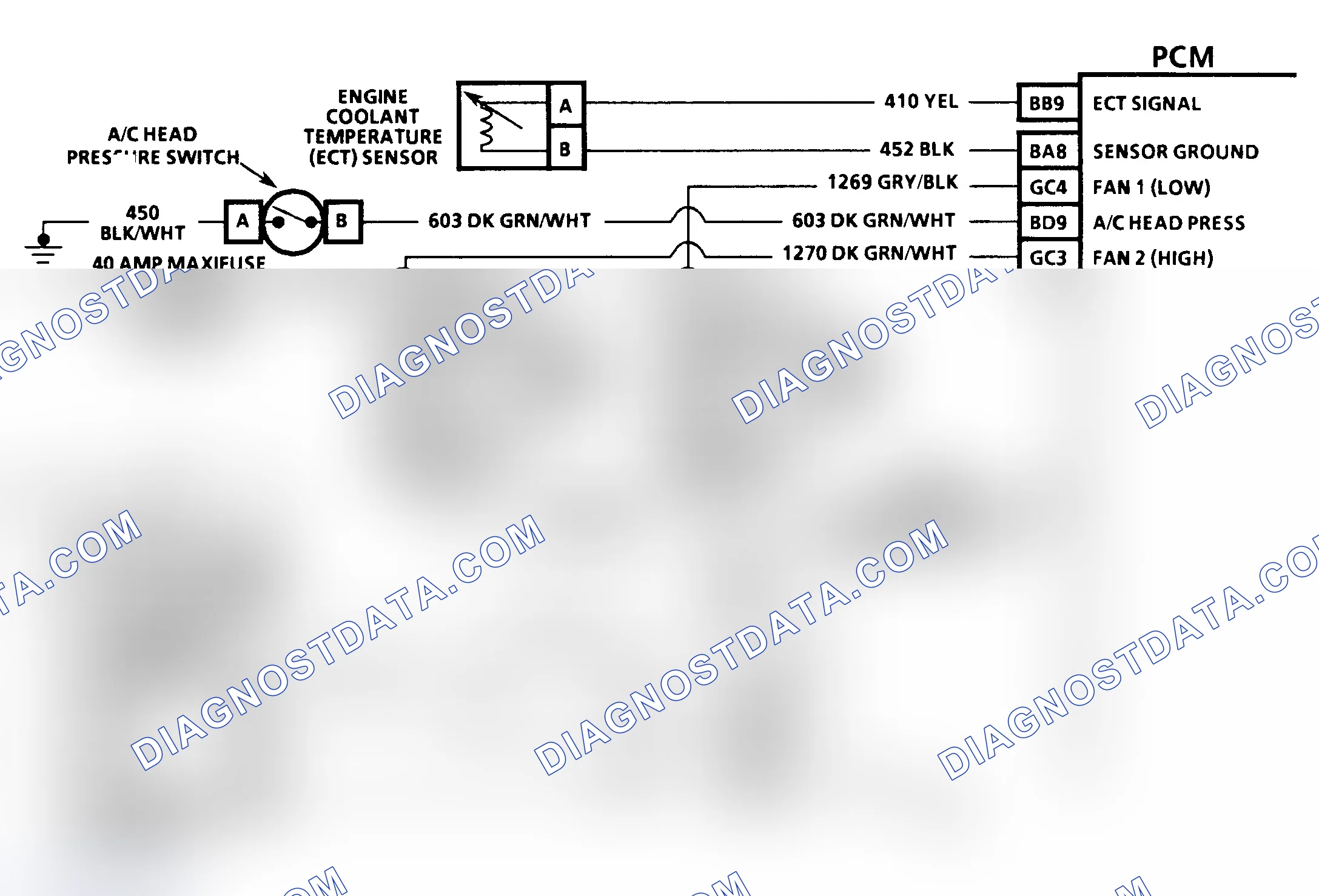 Scheme 255: Code 69 Schematic (3.8L "C" & "H" Bodies) A/C Head Pressure Switch