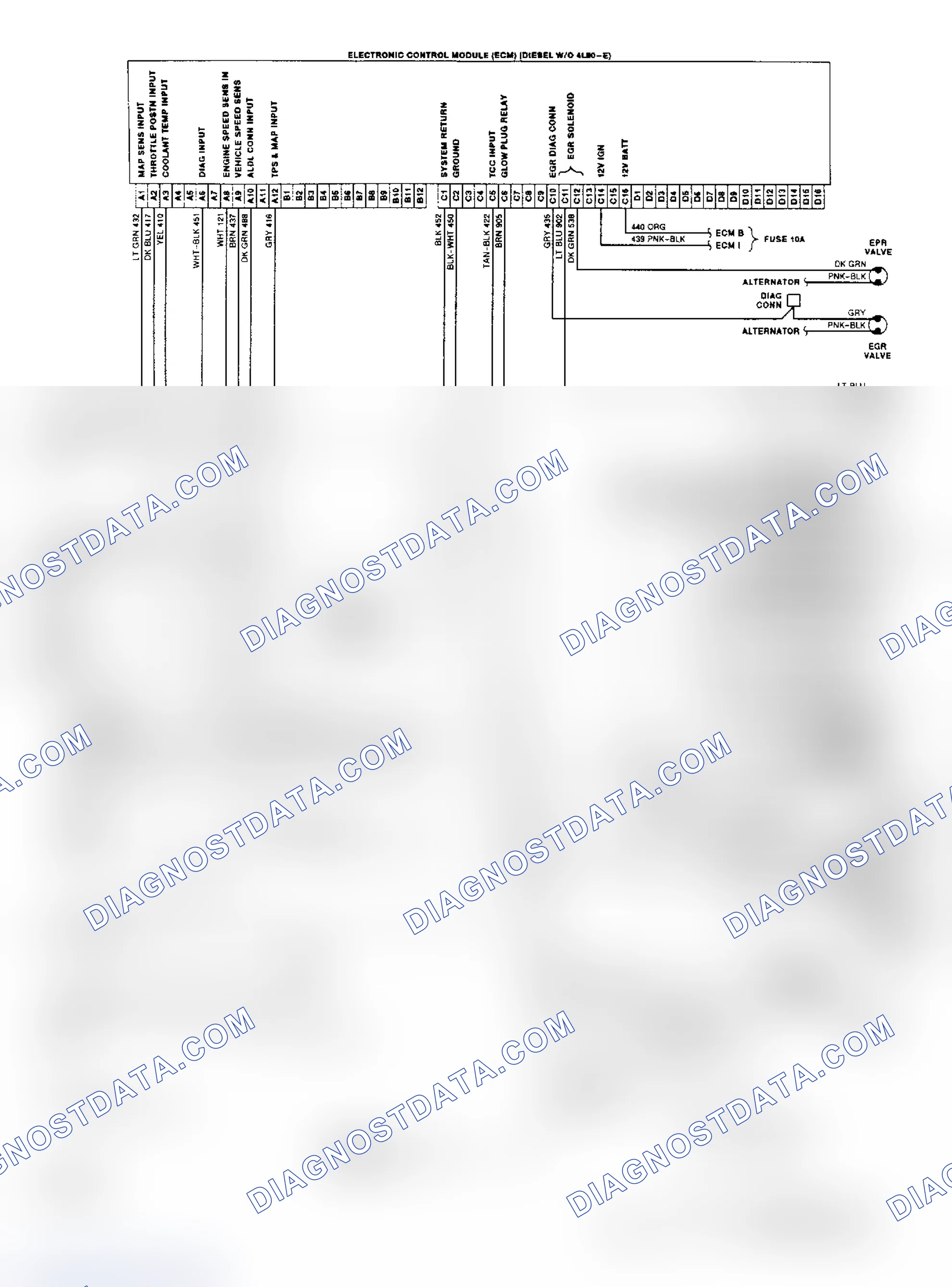 Scheme 16: Wiring Diagram ("G" Series Diesel W/O 4L80-E Trans.)