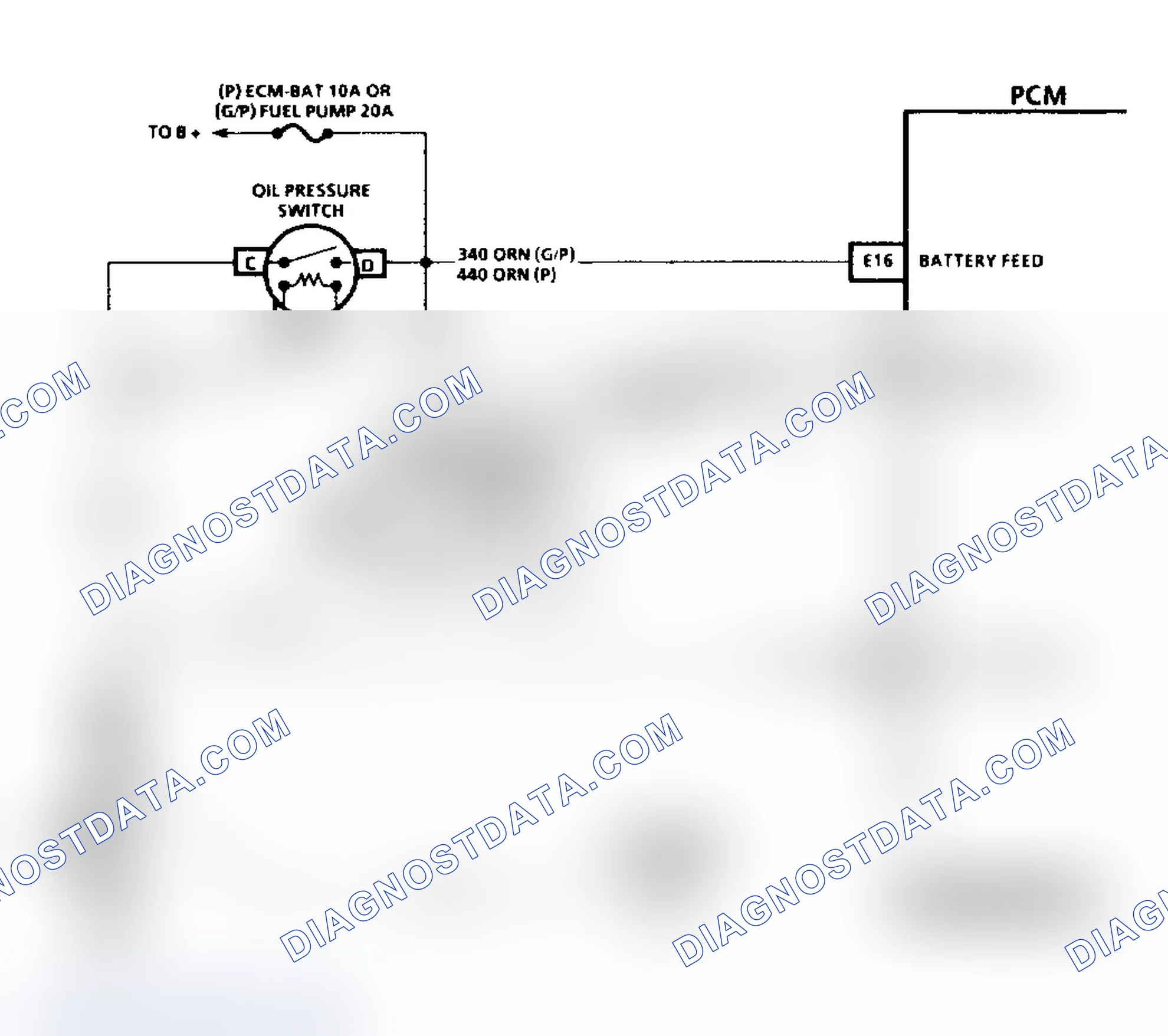 Scheme 377: Code 54 Schematic ("P" Series) Fuel Pump Circuit