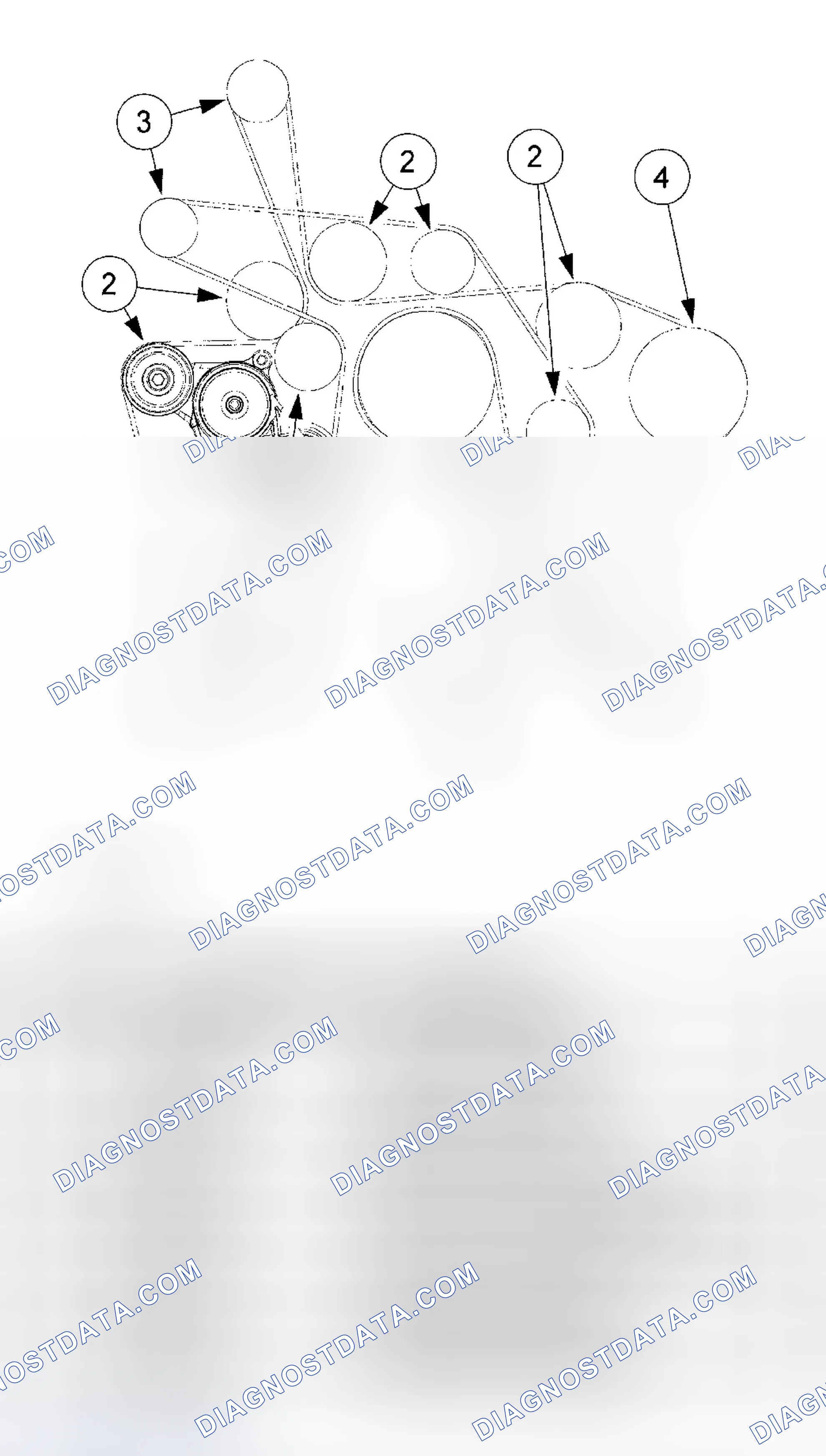 Scheme 15: Drive Belt Routing - 6.0L Diesel with Dual Generator