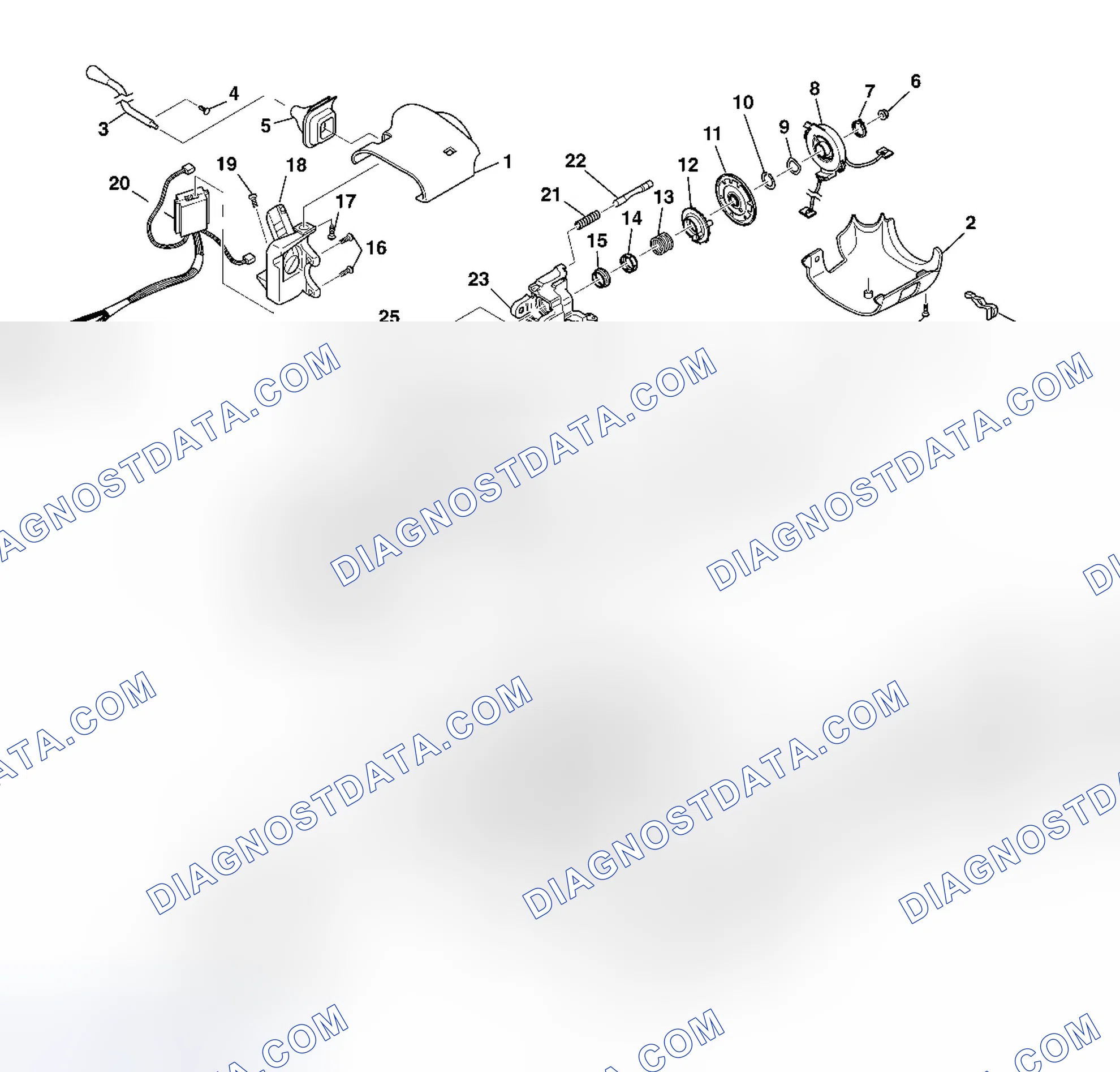 Scheme 1: Steering Column Disassembled View (Column Shift and Floor Shift Tilt)