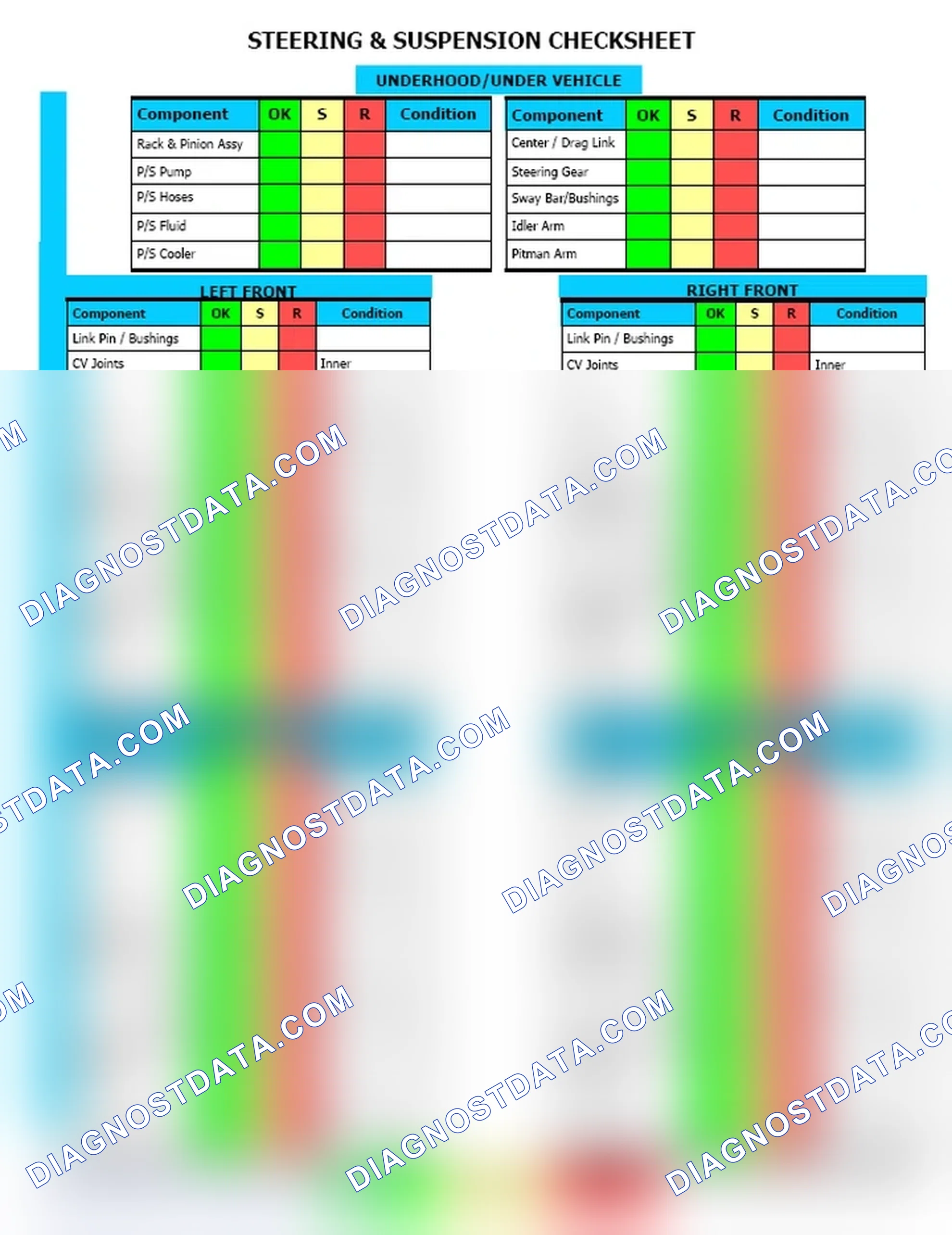 Scheme 12: Steering & Suspension Checksheet (2 Of 2)
