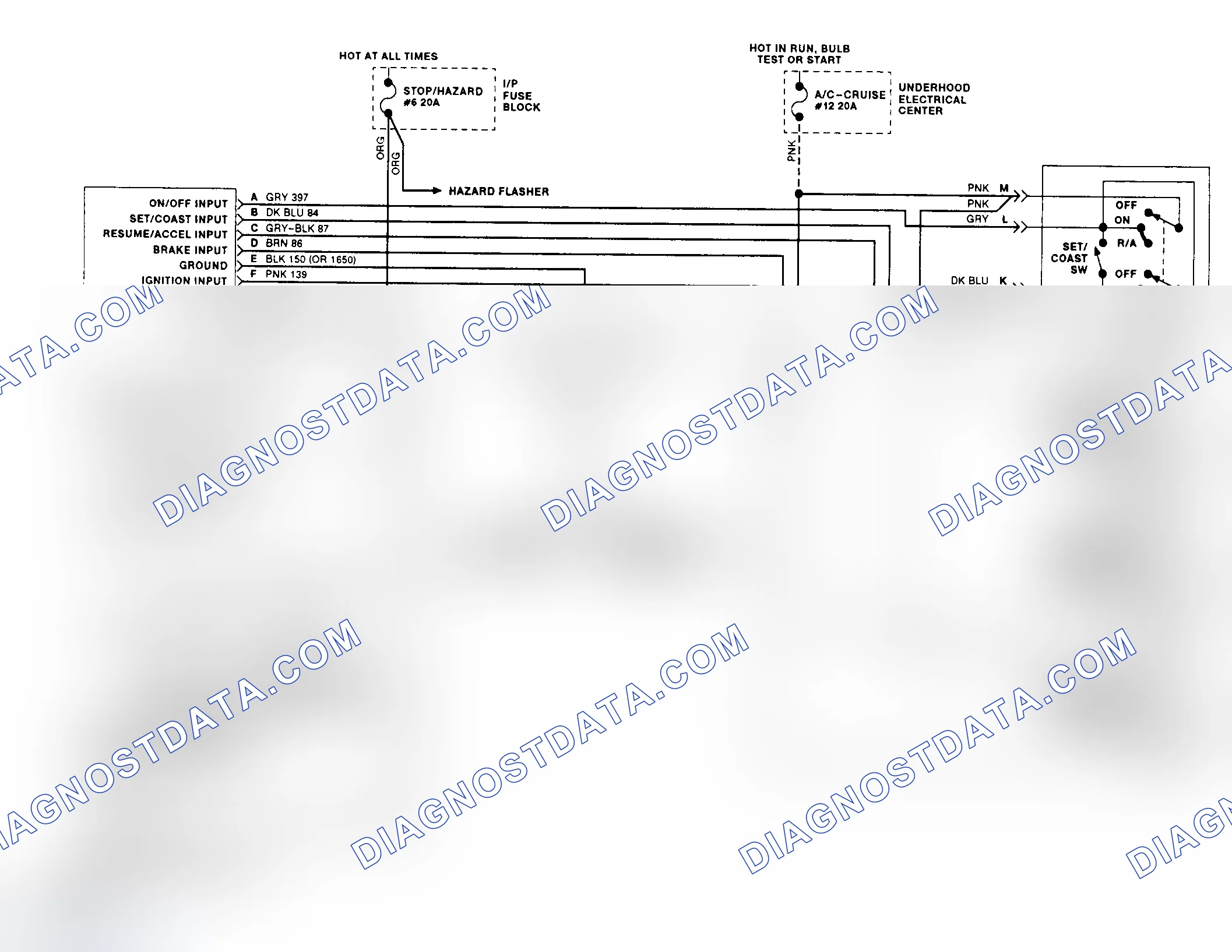 Fig. 6: Cruise Control System Wiring Diagram (Camaro & Firebird)