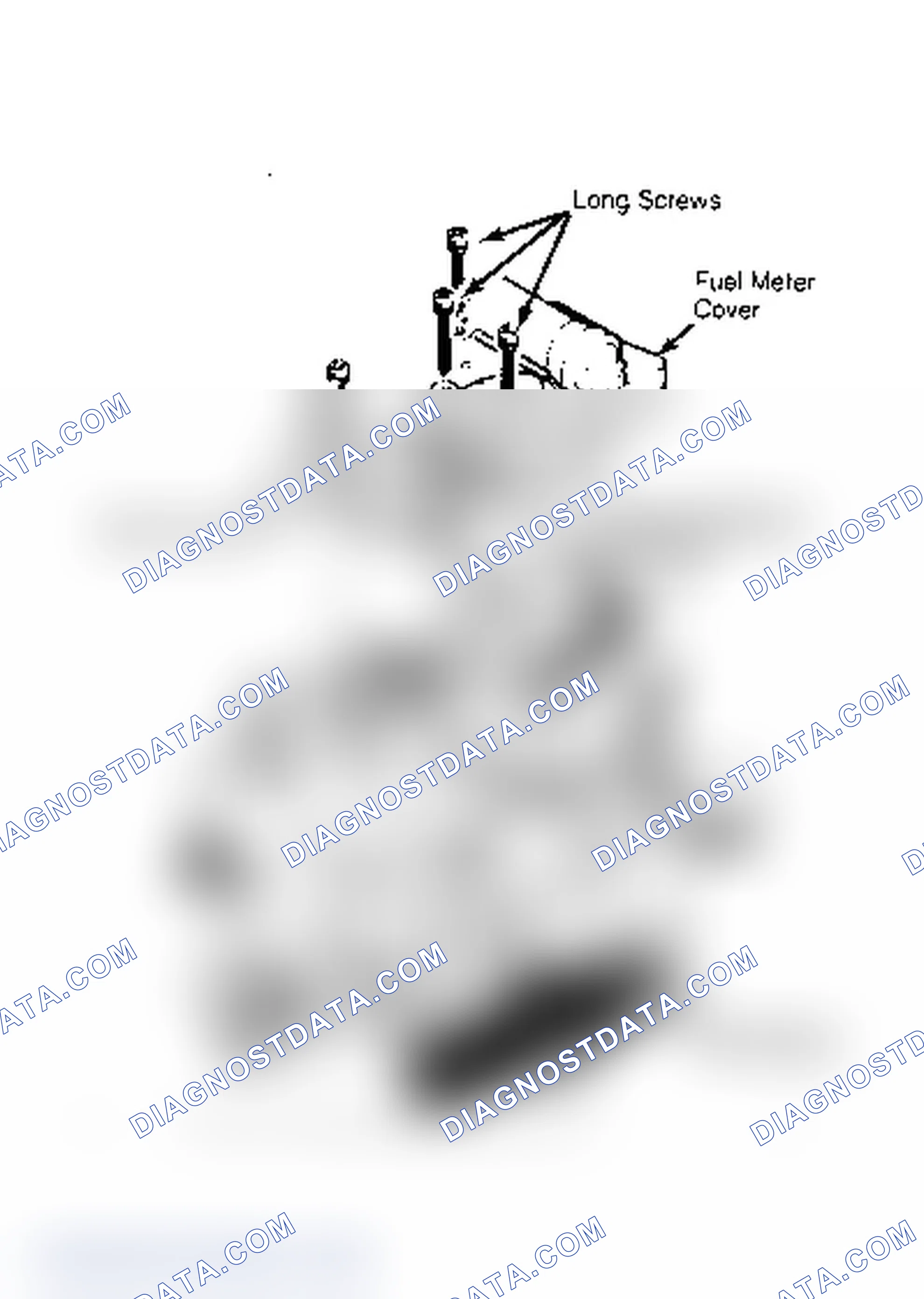 Scheme 12: Removing Fuel Meter Cover Assembly Do not remove fuel meter cover gasket at this time.