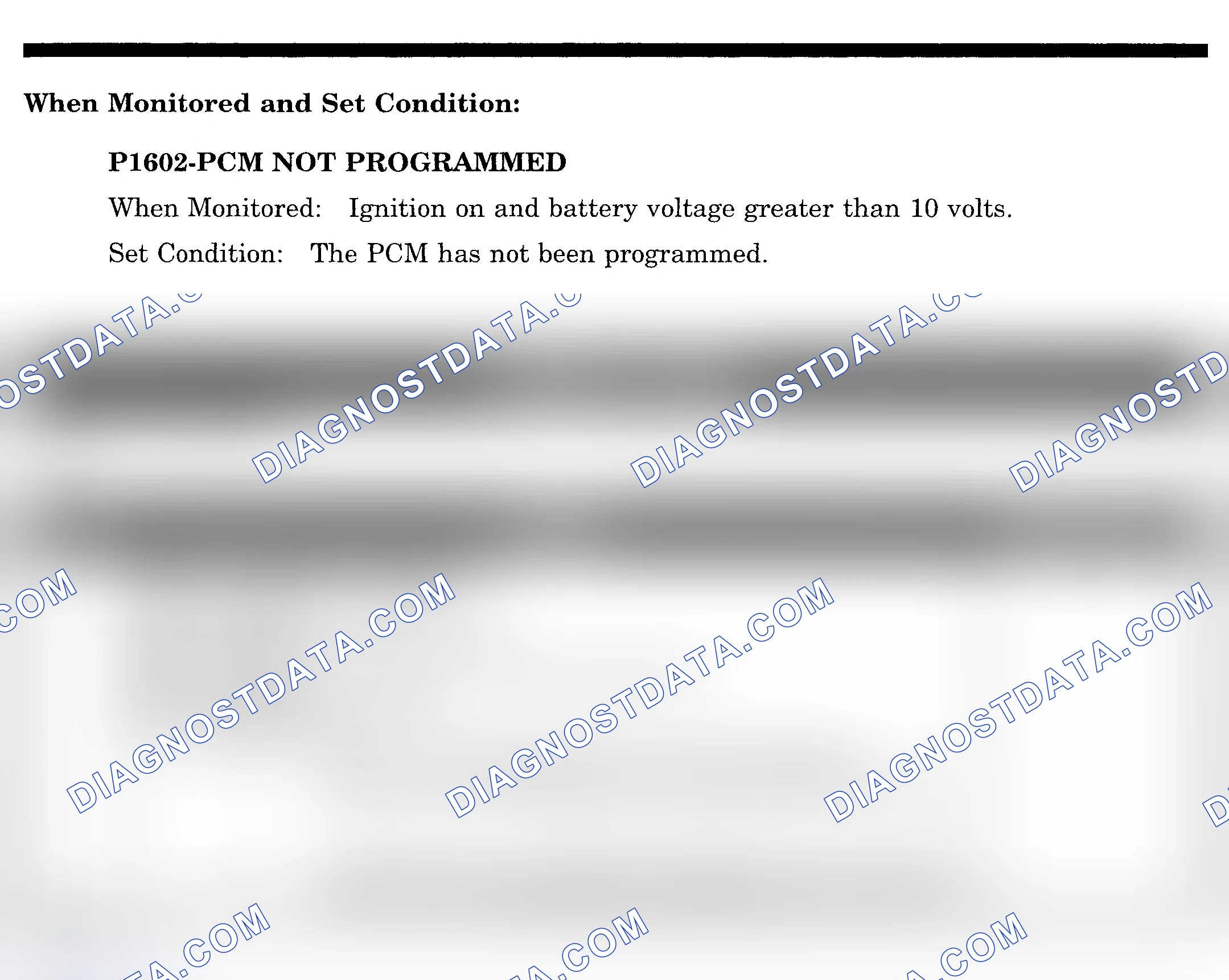 Scheme 668: DTC P1602: PCM NOT PROGRAMMED