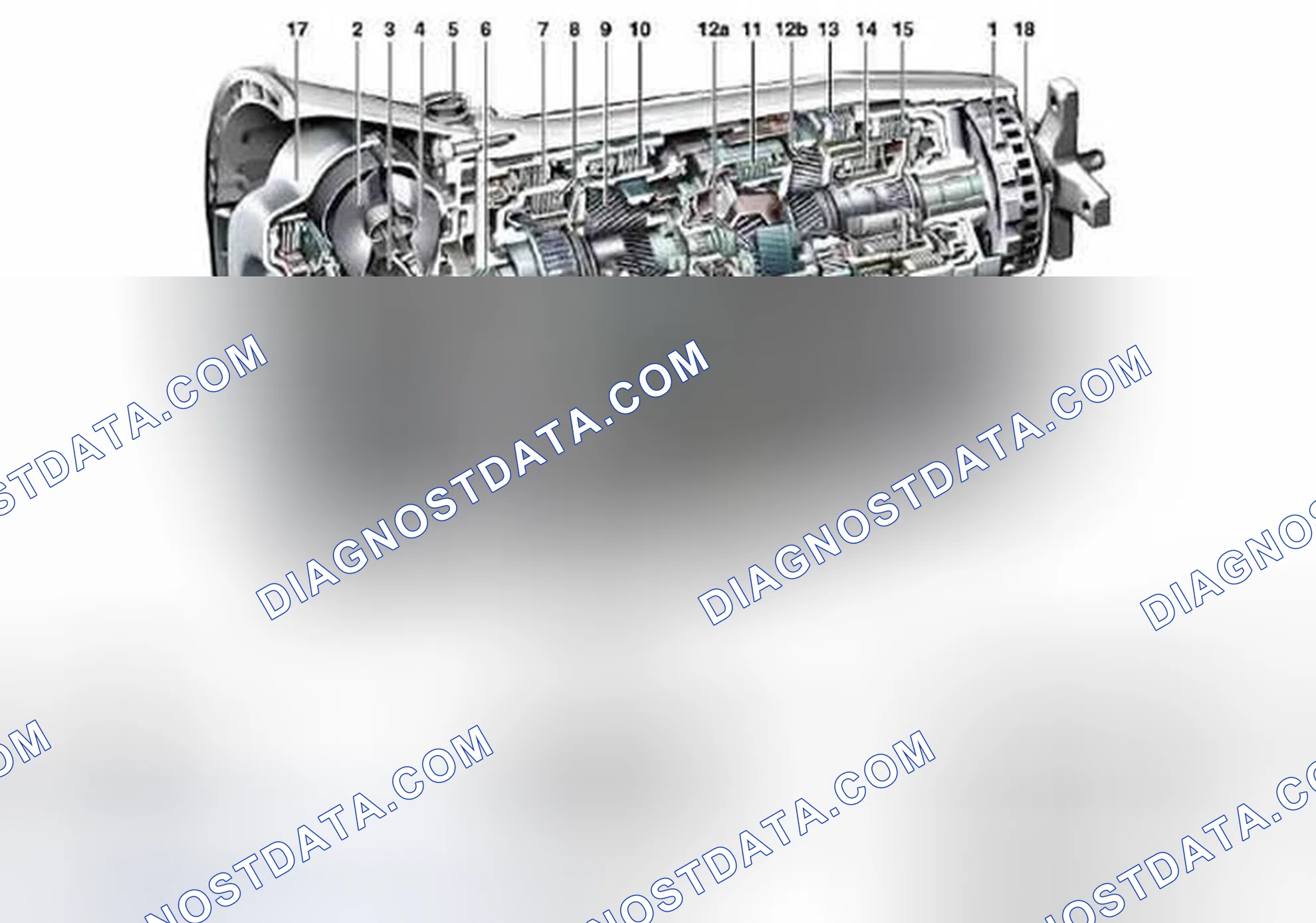 Fig. 22: Identifying Automatic Transmission Mechanical Parts Location (Transmission 722.9)