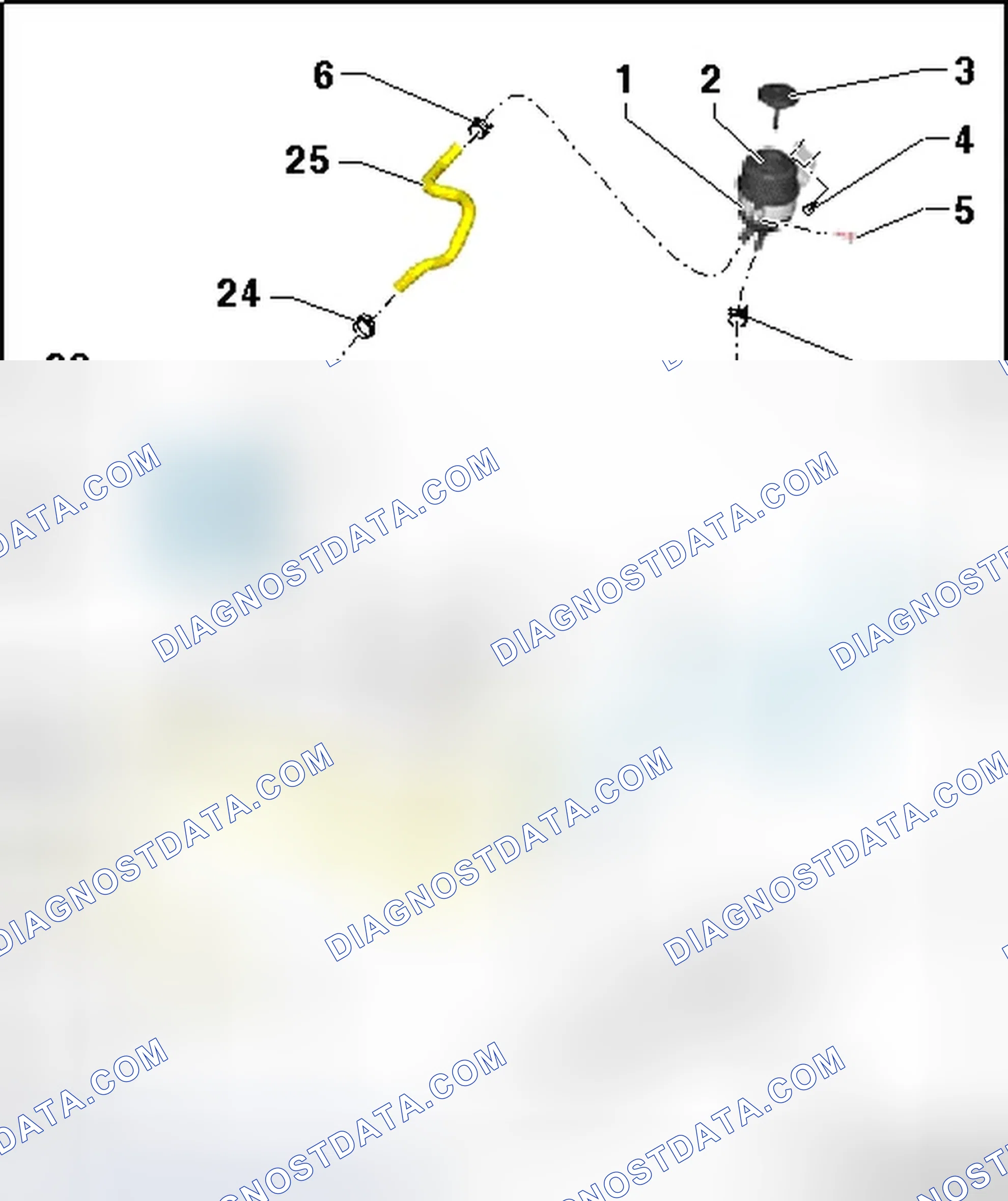 Scheme 161: POWER STEERING PUMP, HYDRAULIC LINES AND RESERVOIR OVERVIEW, VEHICLES WITHOUT DYNAMIC STEERING