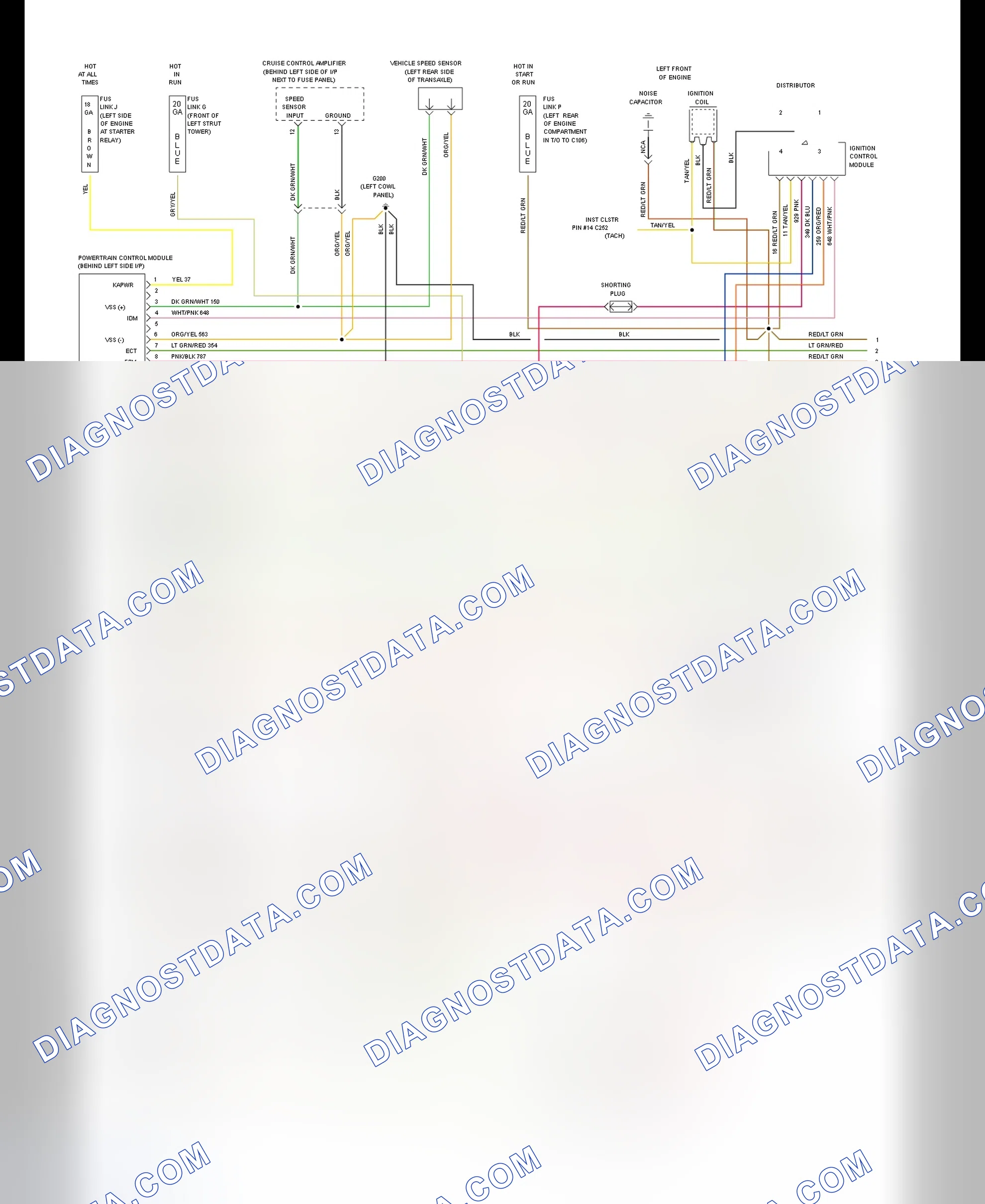 Scheme 215: EEC-IV Wiring Diagram (Tempo & Topaz 2.3L - 1 Of 2)