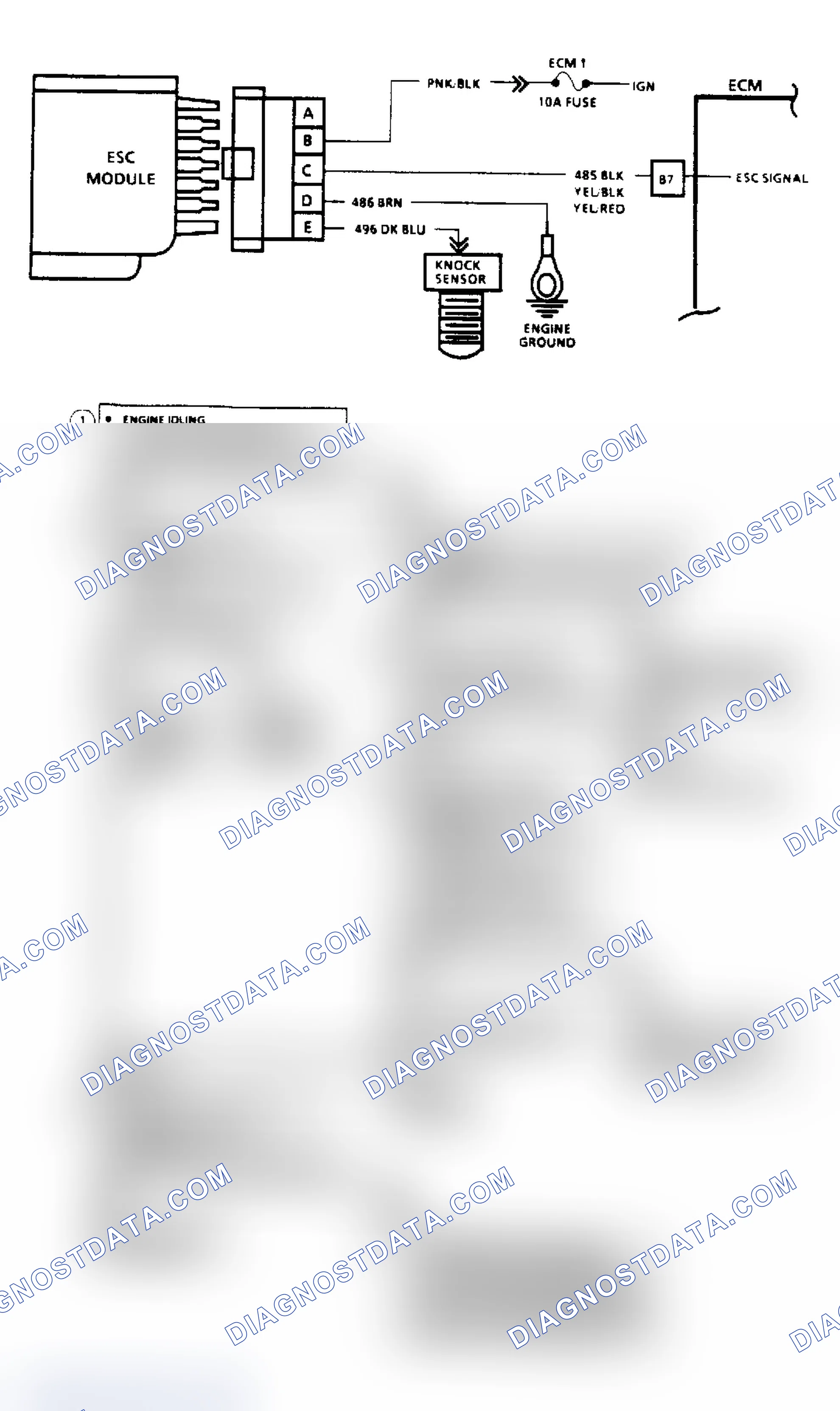 Scheme 73: Code 43, Electronic Spark Control (2.8L, 4.3L, 5.0L & 5.7L Engines) Flow Chart & Schematic