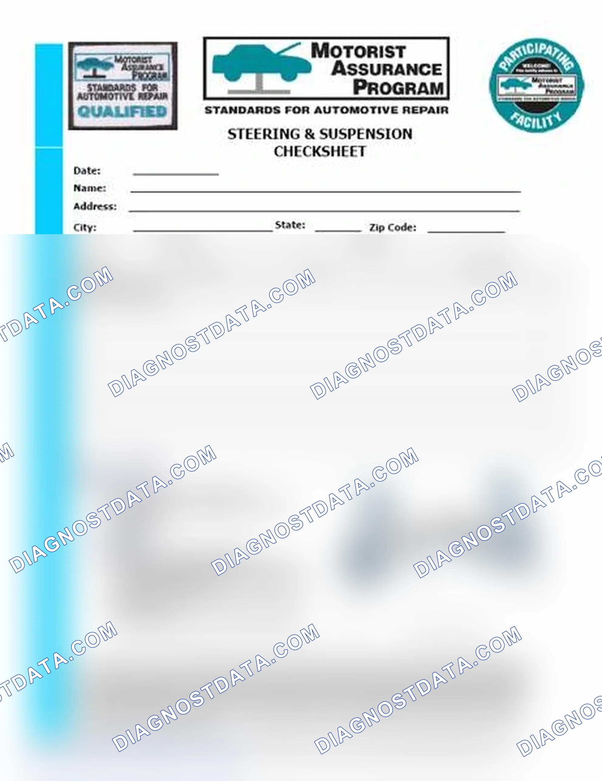 Scheme 11: Steering & Suspension Checksheet (1 Of 2)